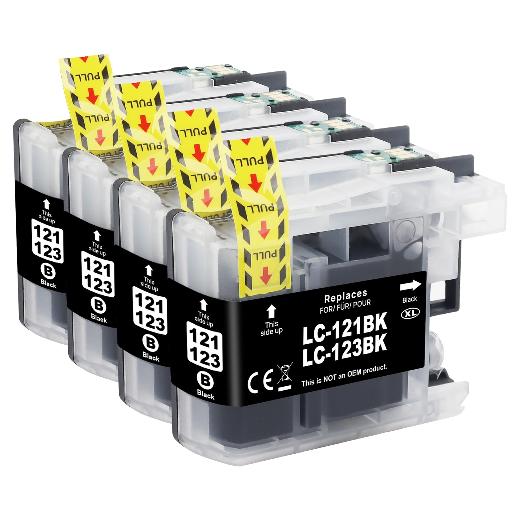 4X LC123XL Patronen LC123 Farbe Kompatibel mit Brother LC-123 Patronen für Brother MFC-J4410DW MFC-J470DW MFC-J6520DW MFC-J6920DW DCP-J4110DW MFC-J6720DW DCP-J552DW MFC-J870DW (Schwarz)