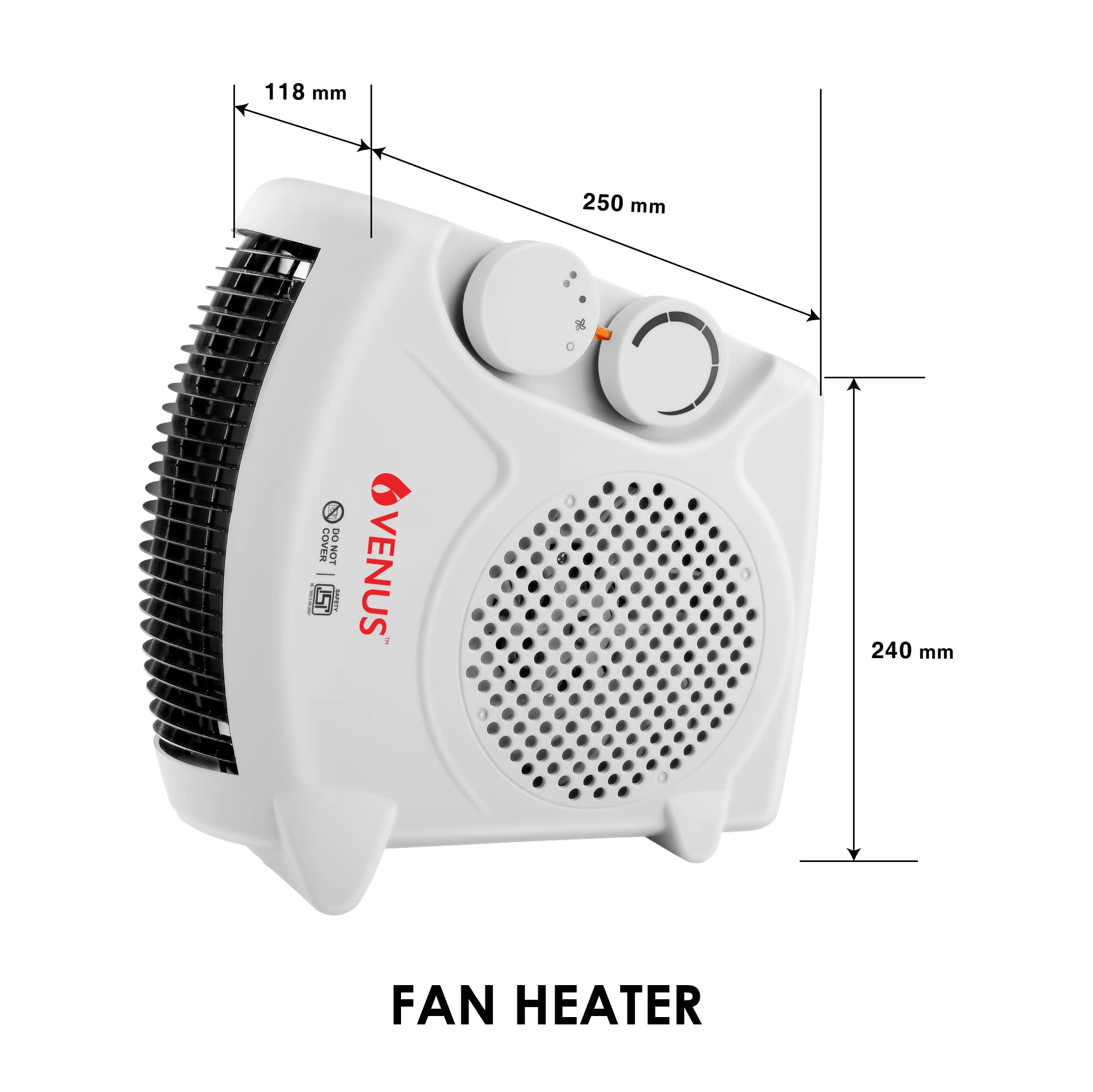 Venus Fan Heater 1000/2000W - Safe & Durable -3