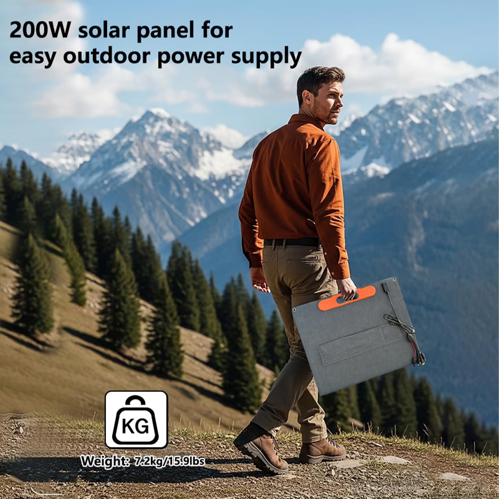 CHUBAN 200W Faltbares Solarpanel Tragbares IP68 ETFE 5 in 1 Camping