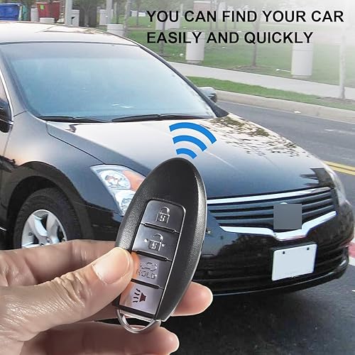 Miniatura 8 de Llavero compatible con Nissan Altima 2007-2012  Nissan Maxima 2009-2014, SaverRemotes de 4 botones de entrada sin llave, control remoto de repuesto