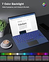 Vista 3 de Moko Funda tipo compatible con Microsoft Surface Pro 7 Plus/Pro 7/Pro 6/Pro 5/Pro 4/3, teclado inalámbrico ultra delgado con trackpad