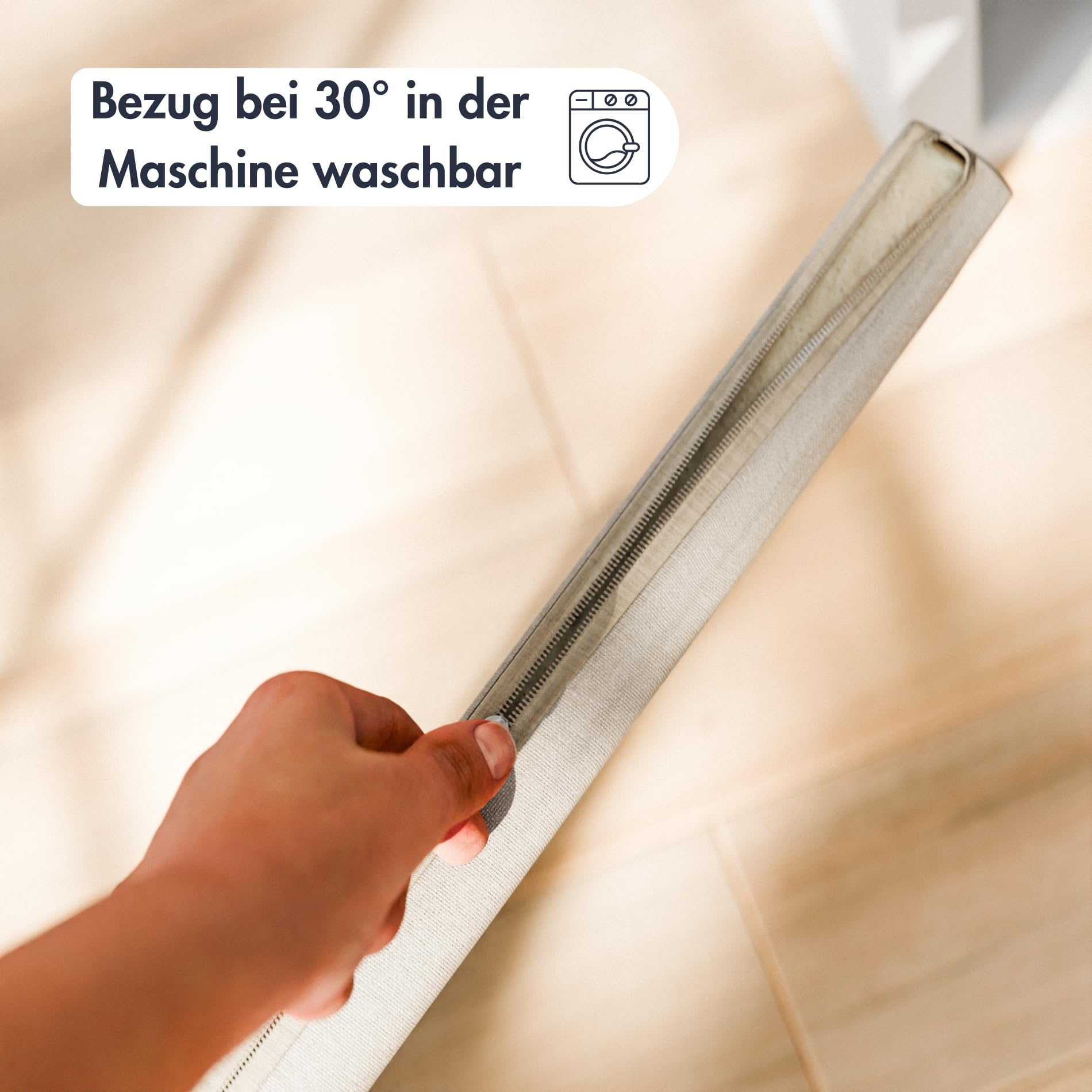 Sitzauflage für Kallax Regal 1x2, 1x3 und 1x4-4cm dickes Sitzkissen, Polster + waschbarer Bezug mit Reißverschluss - Ideal für Sitzbank im Flur & Kinderzimmer, in Grau oder Beige (111, Beige)