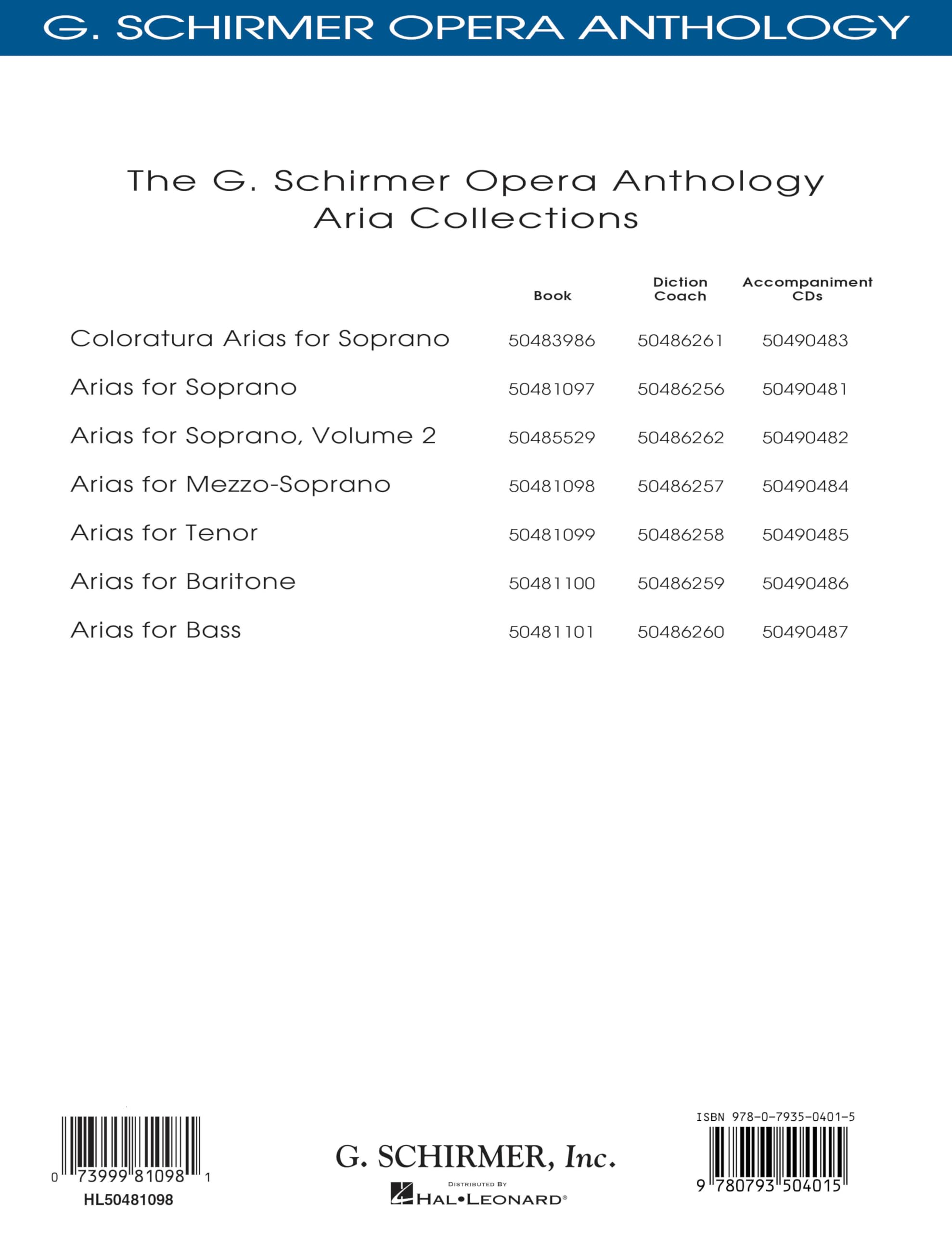 G. Schirmer Opera Anthology - Arias For Mezzo-Soprano | Klassische Opern-Arien Sammlung für Mezzo-Sopran und Klavier | Vorsing-, Konzert- & Studienrepertoire für fortgeschrittene Sängerinnen