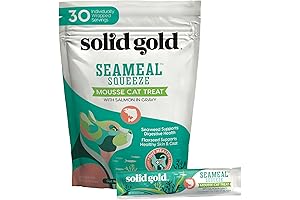 Lickable Cat Treats - Salmon SeaMeal Squeeze Squeezable Cat Treats for Indoor Cats 30 Pack