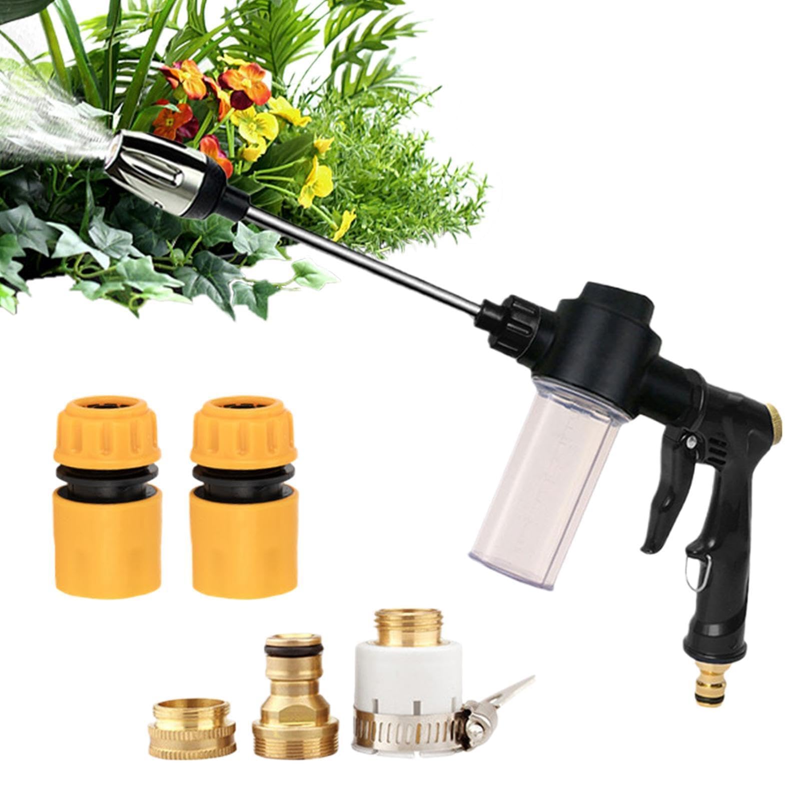 Pulverizador de espuma para lavado de autos, herramienta de limpieza de lavadora de tres modos de pulverización, pulverizador de espuma de alta presión para manguera de jardín, para lavar plantas de
