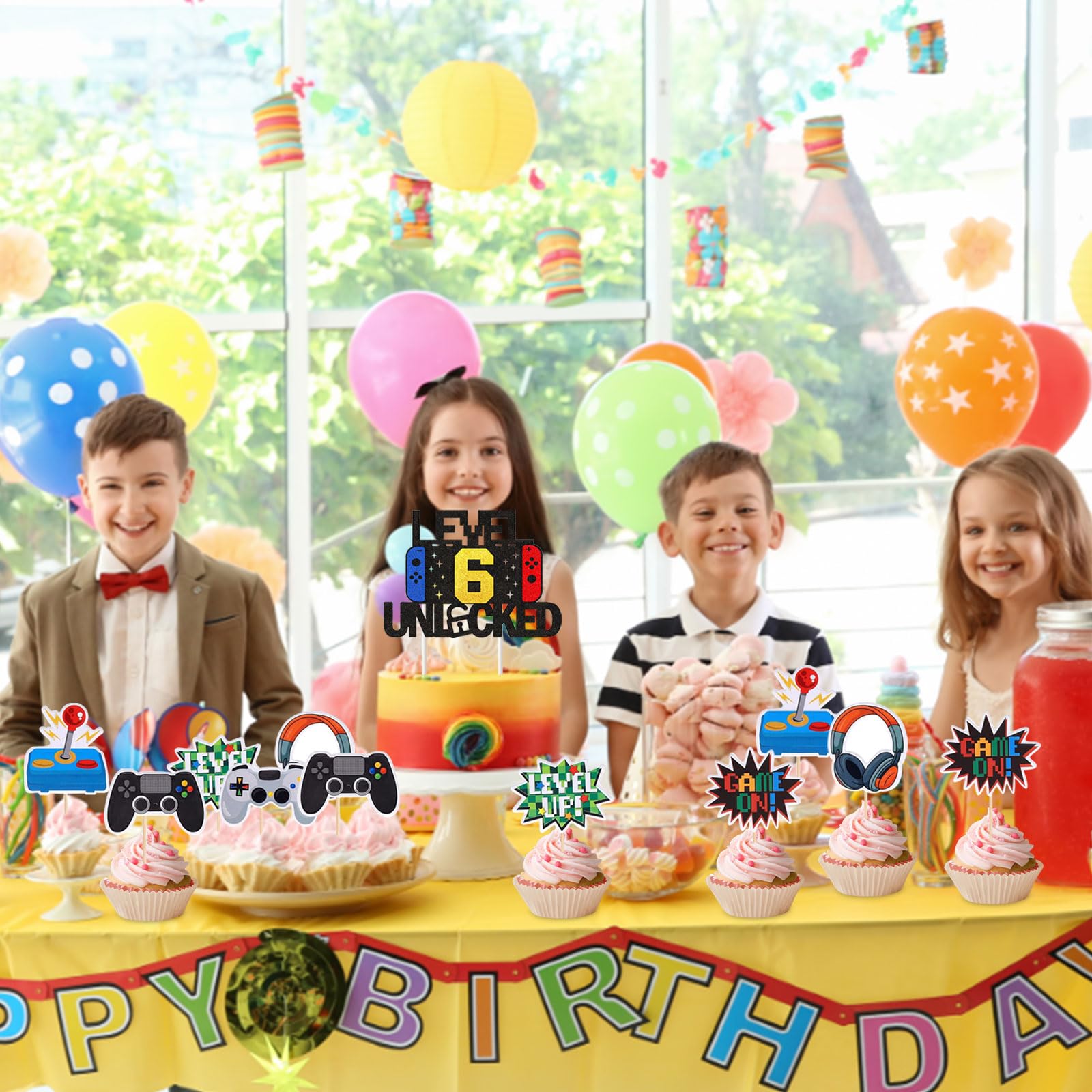 Decorazioni Torta Videogiochi 37 Pezzi - Topper Per Compleanno Bambini - Foto 8