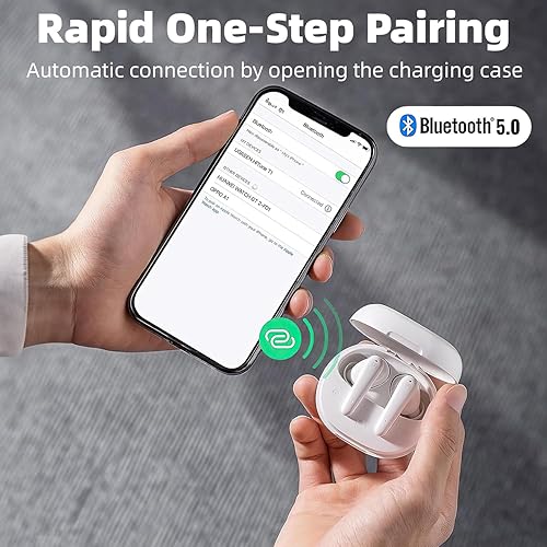 Miniatura 6 de yoyomax Auriculares inalámbricos Bluetooth 5.0 con control táctil, auriculares Bluetooth estéreo de alta fidelidad con graves mejorados, cancelación