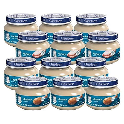 Gerber 2nd Foods - Salsa de pollo y salsa de pavo, 2.5 onzas (paquete de 12)