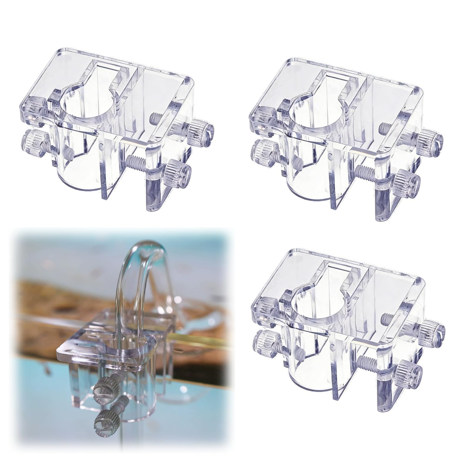 FZCHENGDANUO Acrylic Aquarium Hose Holder, 3Pcs