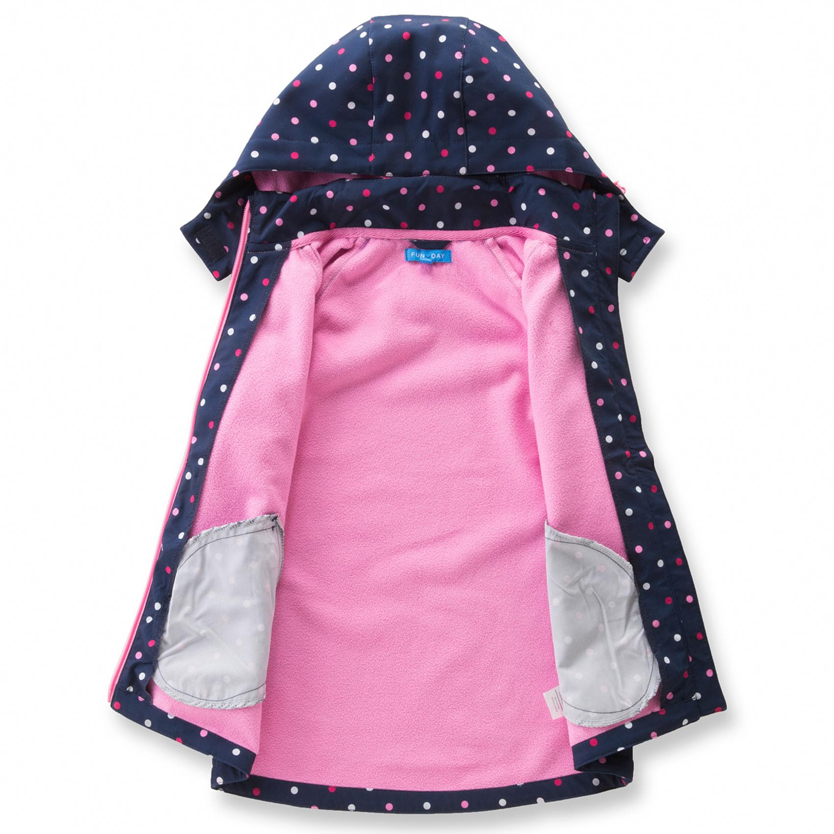Coupe-vent pour garçons et filles, veste de pluie avec capuche doublée en polaire, manteaux de pluie pour enfants de 4 à 13 ans