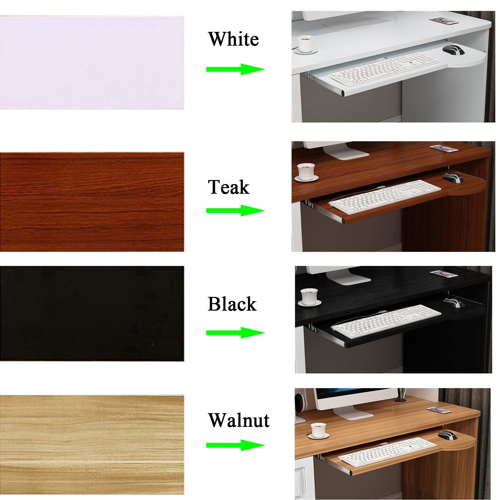V3VOGUE Tastaturauszug Mit Holz Tastaturablage 600x270mm 700x270mm, Untertischmontage Tastaturschublade Mit Auszugschienen, Höhenverstellbar, Für Zuhause Büro Tastatur Maus-Halterung