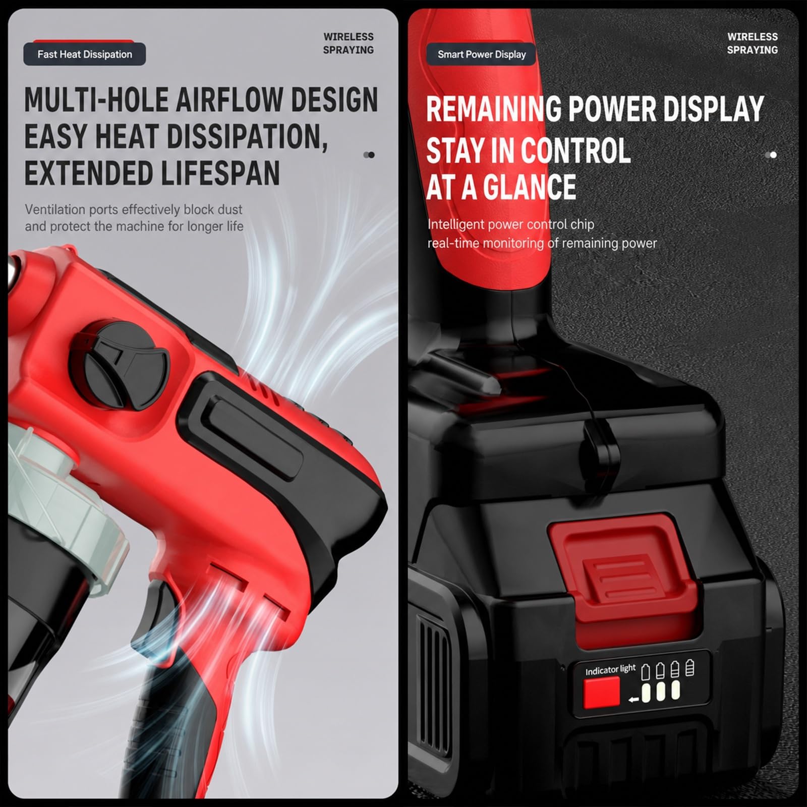 Ręczny pistolet natryskowy Airless o mocy 450 W, regulowany kąt natrysku