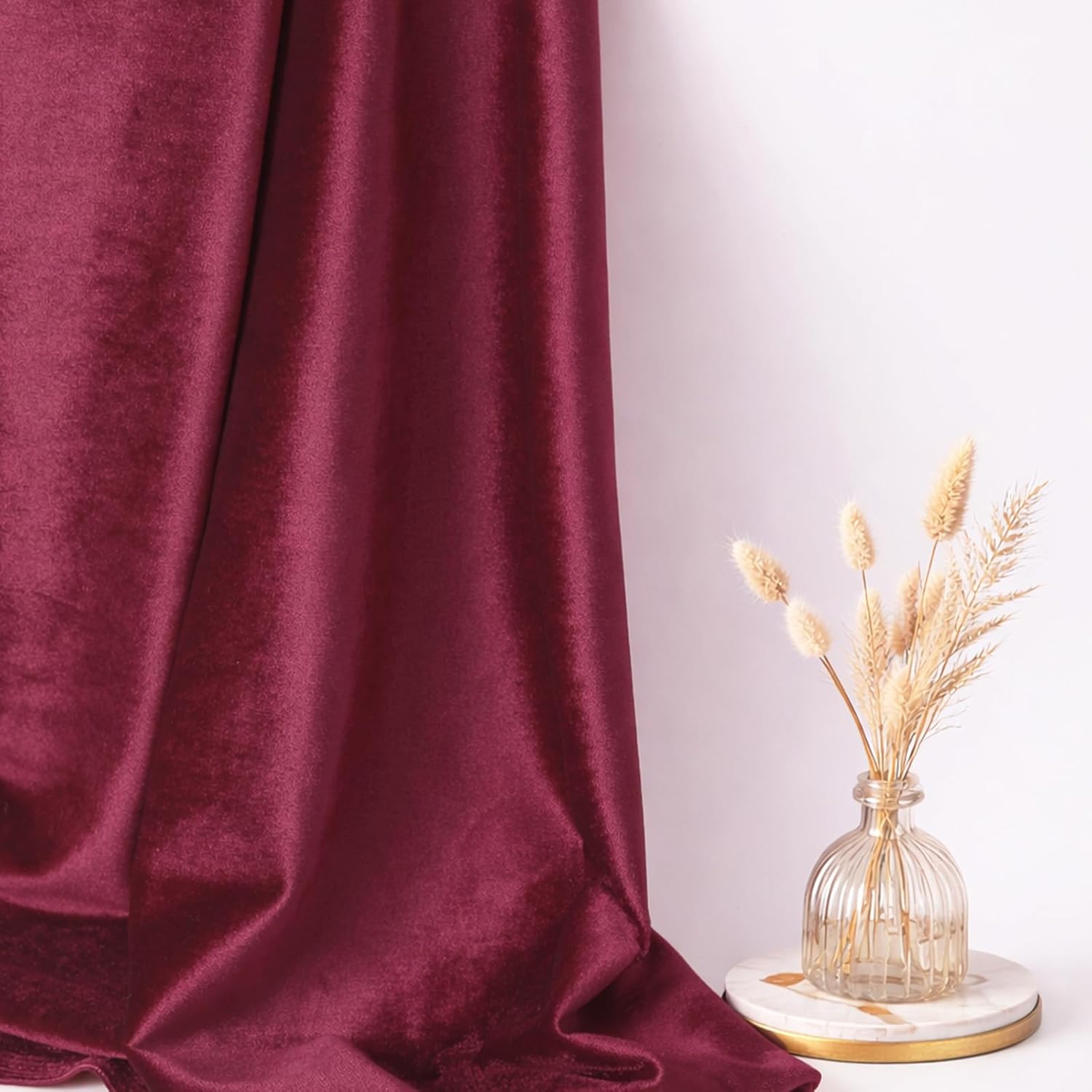 59”W Stretch Velvet Fabric, 5 Yard Soft Stretchy Fabric for Sewing Clothes, Apparel, Costume, Crafts - 90% Polyester 10% Spandex(5Yard, Burgundy)