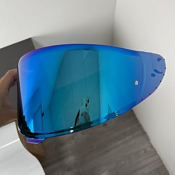 Motorcycle Helmet Visor Compatible with Shoei RF-1400, X15, Z8, CWR-F2, UV Protection, Anti-Fog Ready Shield Ice Blue-For day