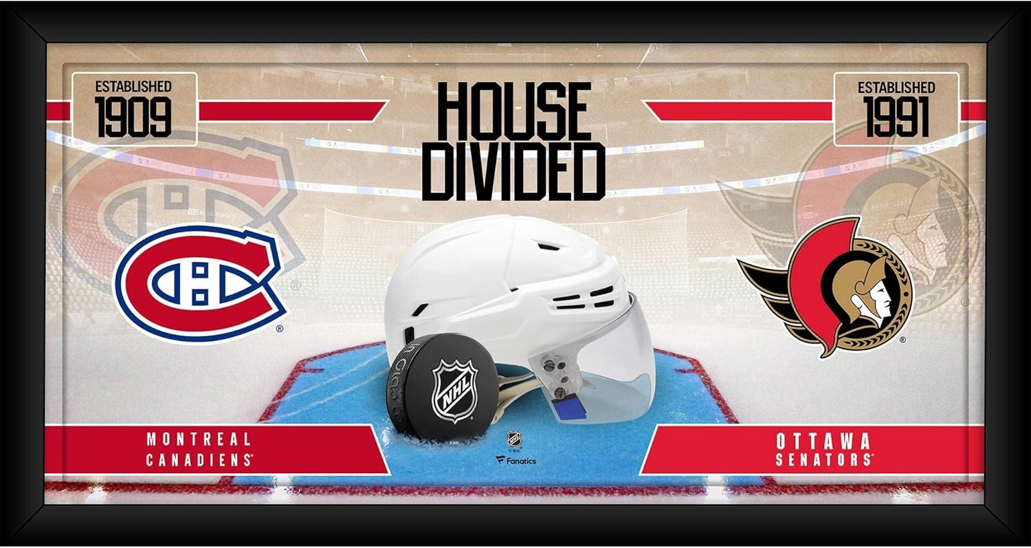 Montreal Canadiens vs. Ottawa Senators Framed 10" x 20" House Divided Hockey Collage - NHL Team Plaques and Collages
