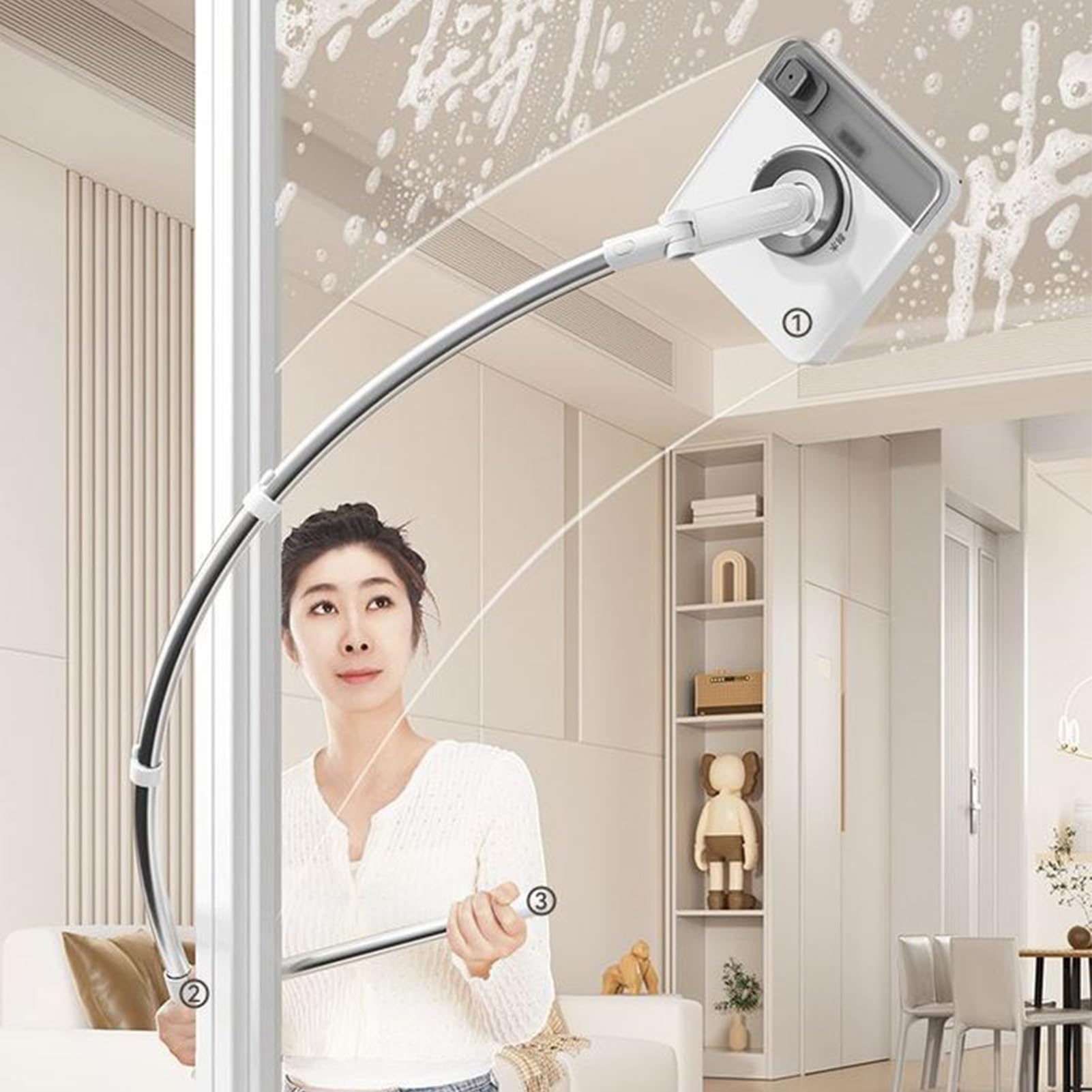 Spazzola per finestra con manico lungo - Estrattore estraibile da 700 g