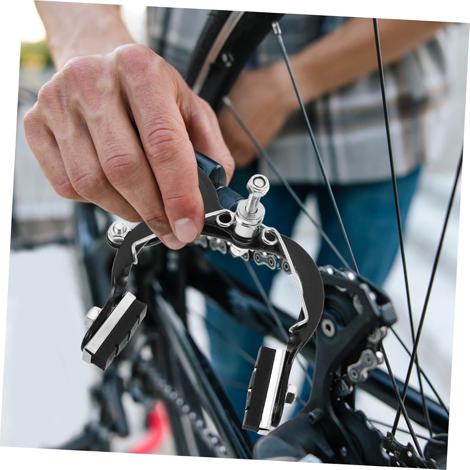 2pcs Bike Mechanical Disc Brake Caliper Set Side Pull Rim Brake Arms Universal Front and Rear for Mountain