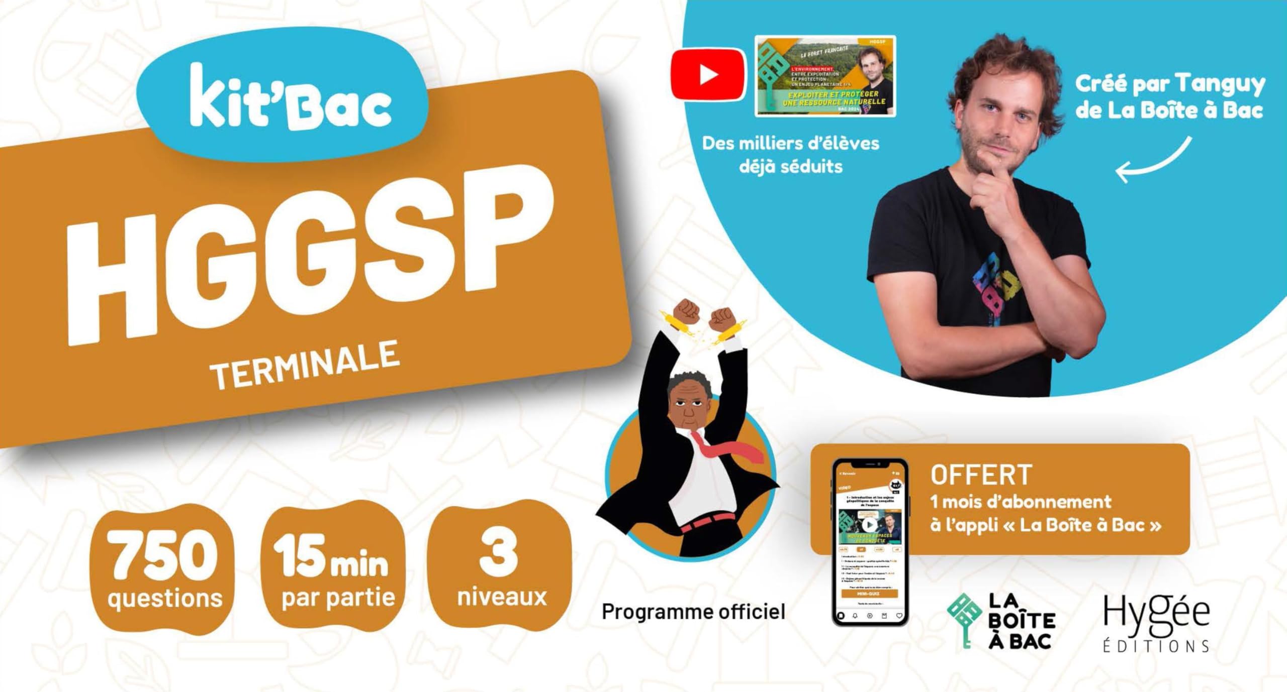 Kit'Bac HGGSP Terminale: 350 cartes, 750 questions et un mois d'abonnement à l'appli La Boîte à Bac pour réviser tout le programme d'HGGSP en s'amusant
