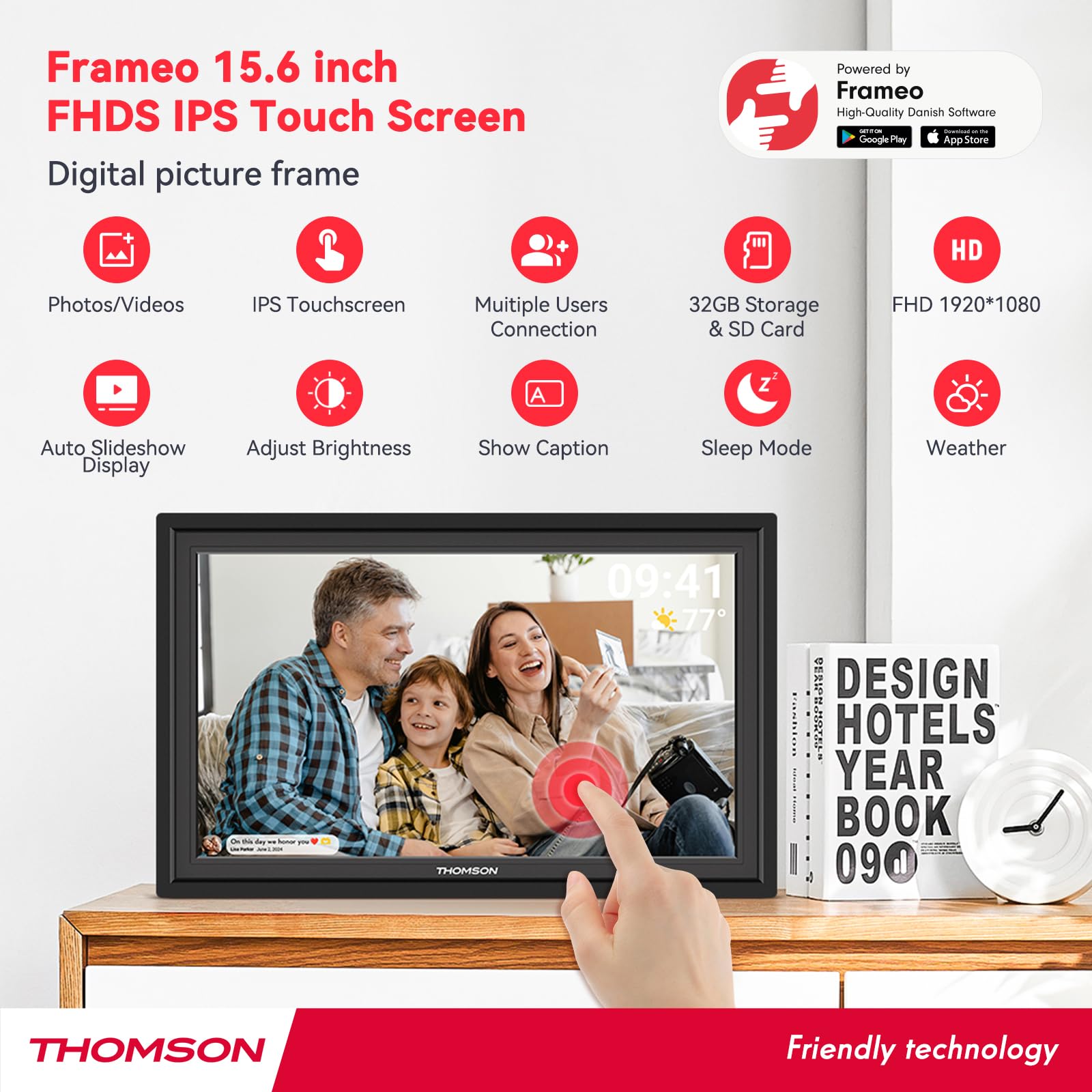 【未使用】15.6インチ Frameo デジタルフォトフレーム1920x1080 Amazon.com : Frameo 15.6 Inch WiFi Digital Picture Frame