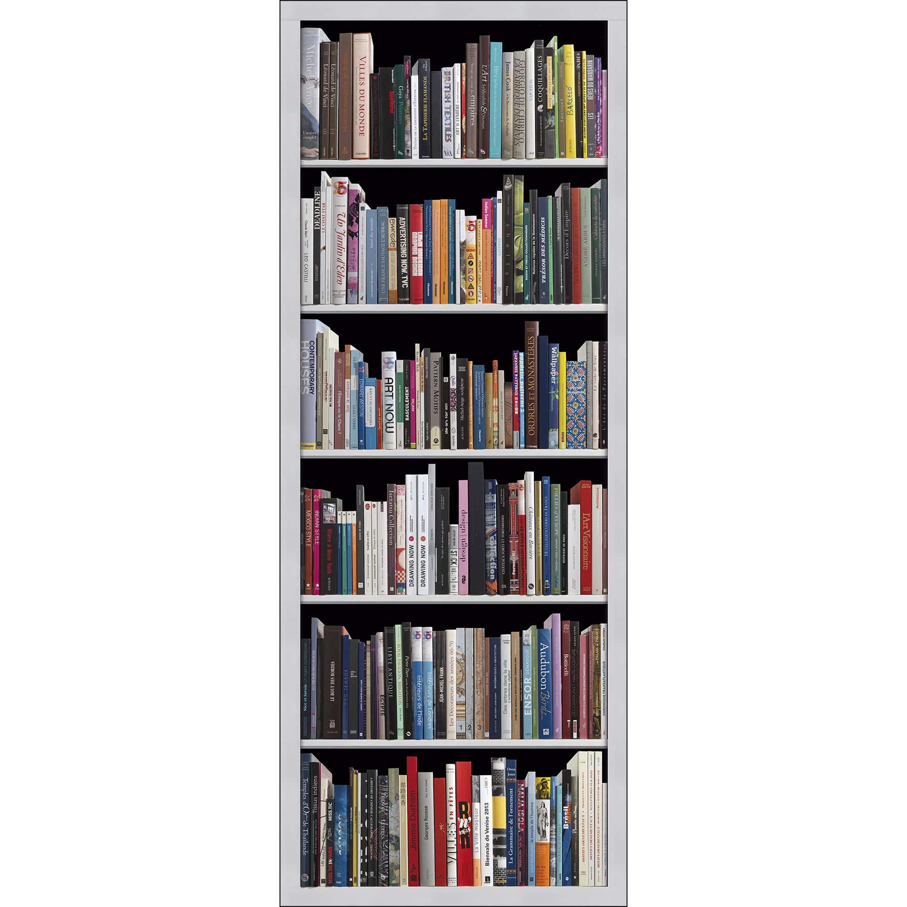Papier peint intissé haut de gamme déco murale bibliothèque moderne blanche
