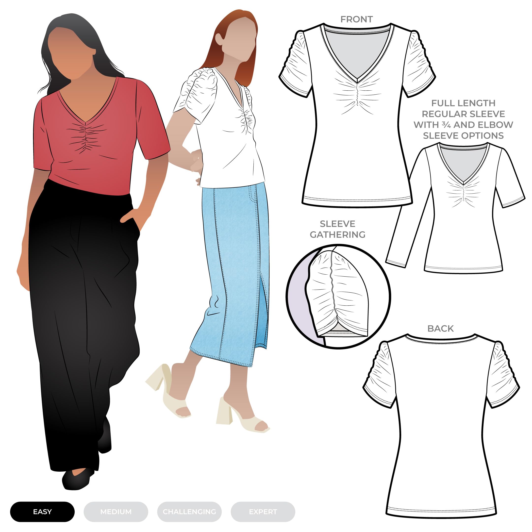 Style Arc Sewing Pattern - Alice Knit Top (Sizes 18-30)