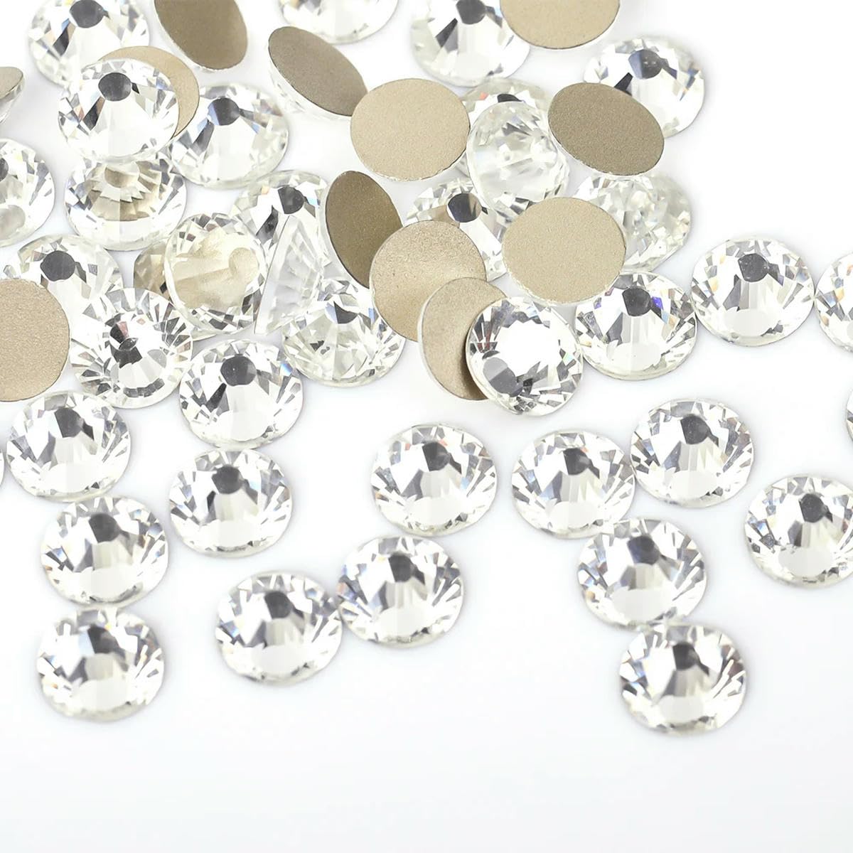 CIVIOOH Glitter Crystal AB Rhinestones SS3-SS50 Non-HotFix FlatBack Strass Fabric Garment Nail Art Rhinestones Decorations