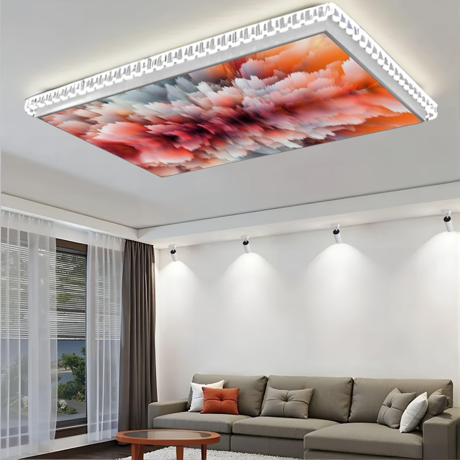 Fluorescent Light Covers for Ceiling Lights Magical world Abstract Landscape surreal lake reflections art Easy to Install Magnetic Light Filter for Classroom Office Hospitals School Home Decor