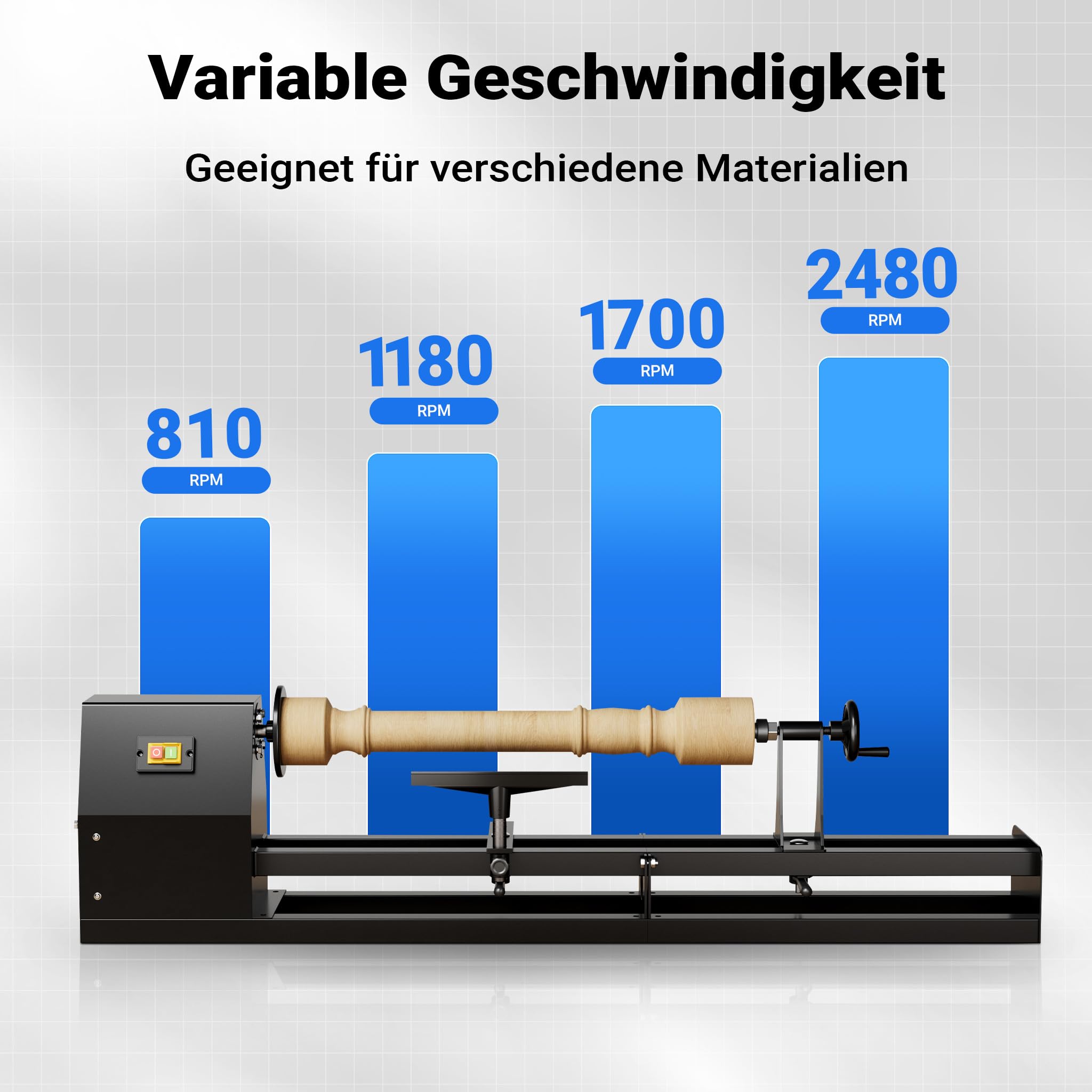 Drechselbank Holzdrehbank Drehbank Drechsler Drechselmaschine 400W Holzverarbeitung Regulierbar