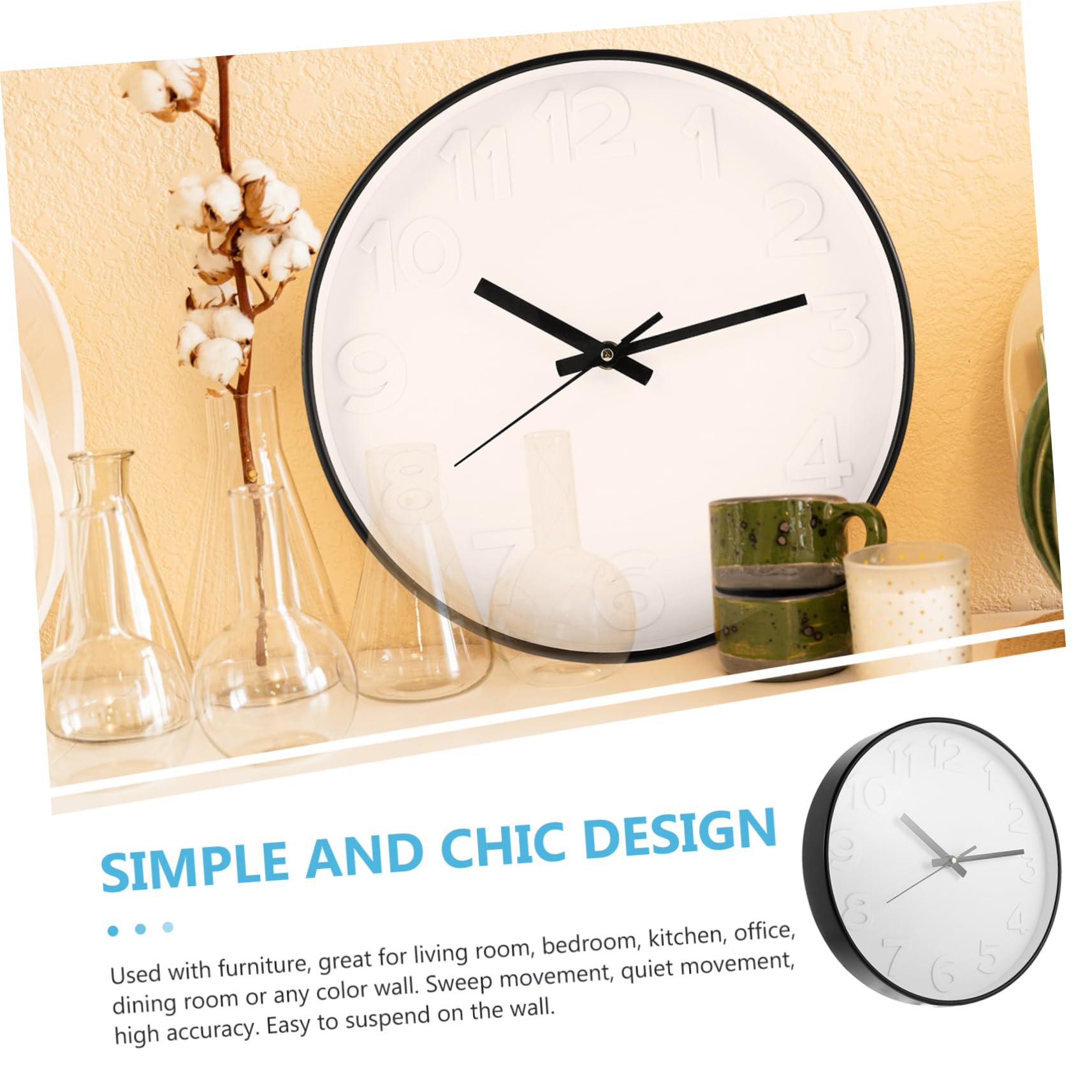 Cabilock Orologio Da Parete Digitale Silenzioso Ed Elegante Ideale Per L'arredamento Della Casa Per L'inaugurazione Della Nuova Casa