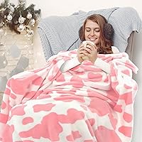 Vista 67 de Fleece Blanket King Size - Oversized Soft Plush Cow Print Throw, Full Size Blankets for Bed & Couch - Lightweight Cute Country Home Decor