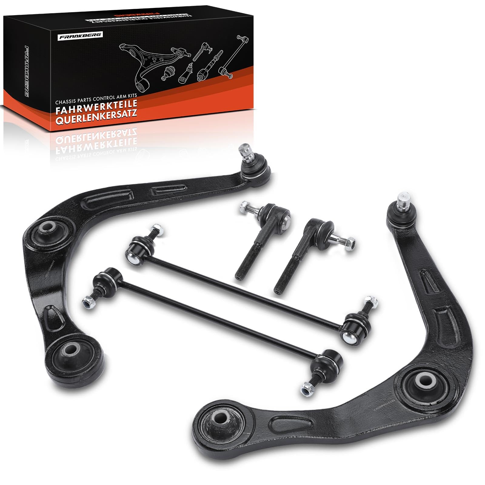 Frankberg Ensemble de bras de suspension avant gauchedroit 1607316280 | Compatible avec: Fourgonnette 206, 206 CC 2D, 206 SW 2E/K, 206+ 2L 2M, 206 Hatchback 2A/C