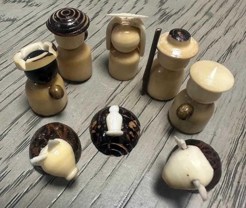 Nativity Set Handmade in Tagua Miniature | Nativity Figurines | Christmas Nativity | Size 4 cm. | Nativity Scene Colombia