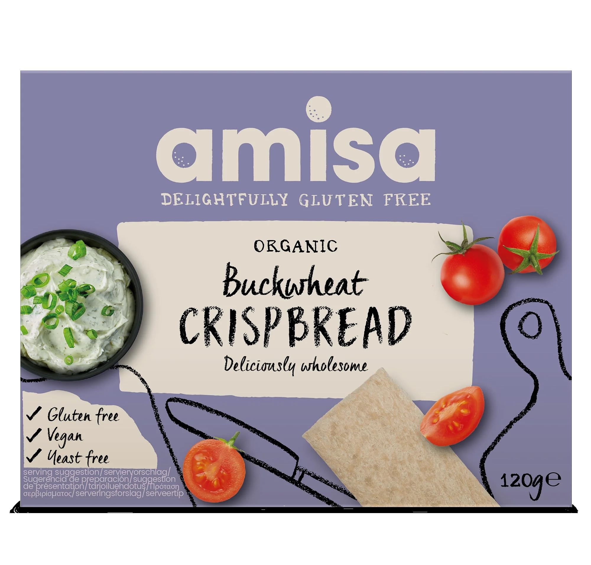 Organic Gluten-Free Buckwheat Crispbread, 120g - Low Carb, Yeast-Free, GMO-Free & Vegan-Friendly - The Perfect Healthy Snack