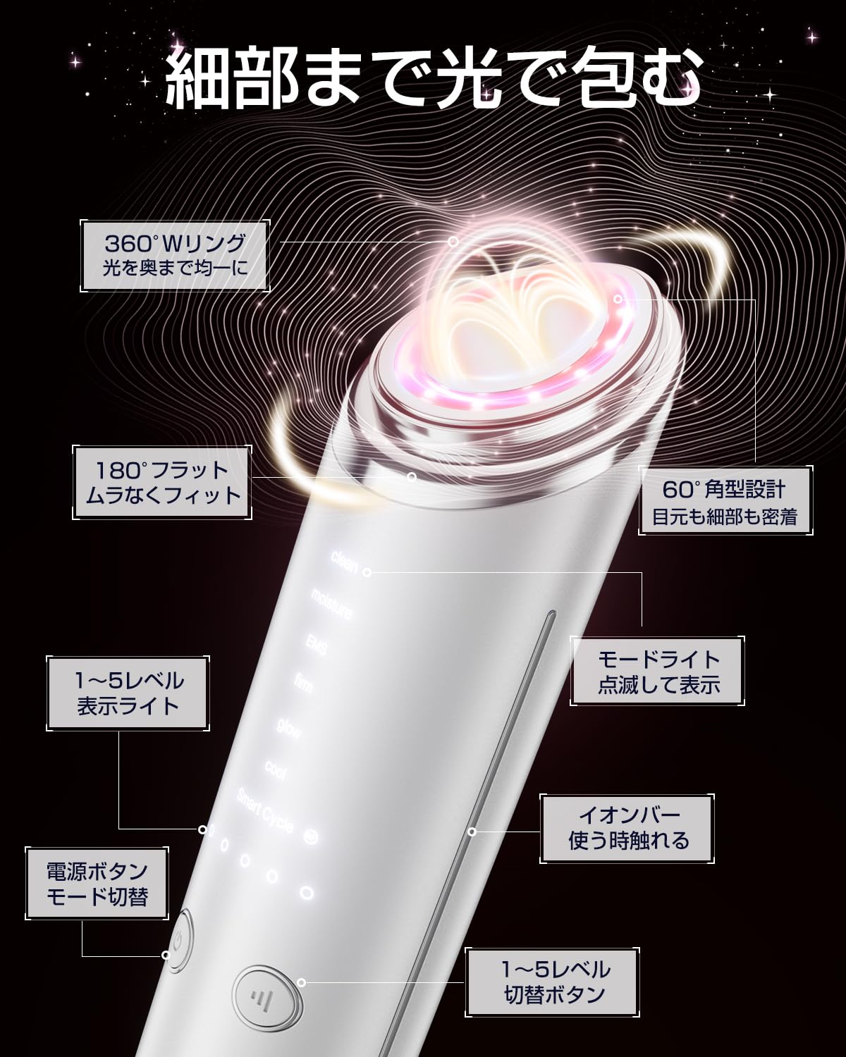 美顔器 1台18役 EMS RF MC 温冷高周波 ６つモード 5段階調整可能 Amazon.co.jp: 美顔器 1台18役 RF EMS MC 温冷 高周波 【2026業界初