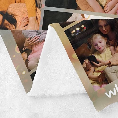 Miniatura 7 de Manta personalizable para la familia, manta personalizada con fotos, texto, collages de fotos, regalos para mamá, papá, abuela, abuelo, amigos,