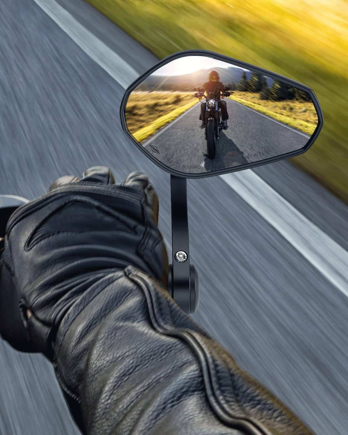 KEMIMOTO E9 Rétroviseurs Moto de Guidon, Lot de 2 Rétroviseurs Latéraux Moto Universel avec E-mark 7/8" 22m Embouts de Guidon