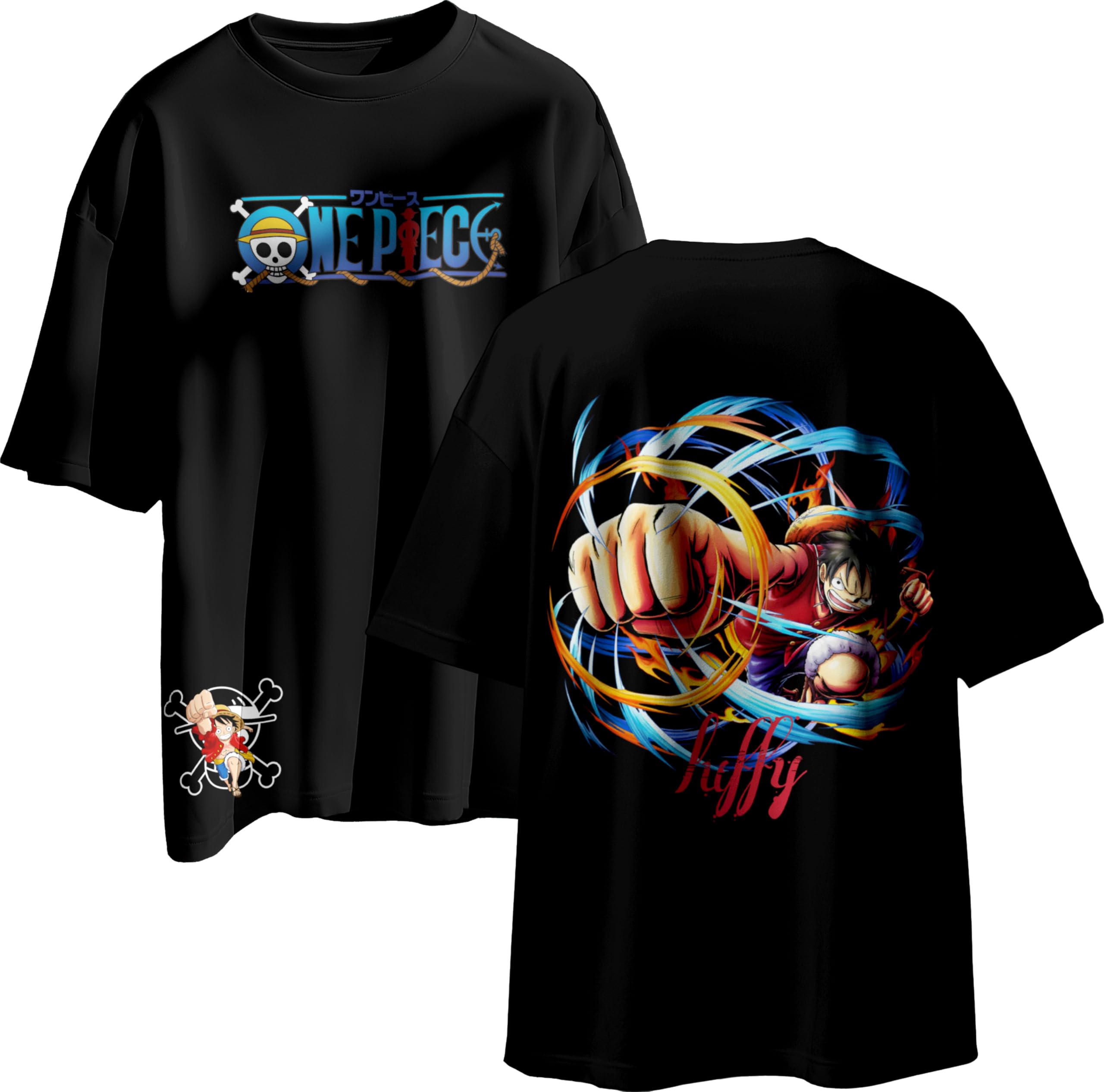 Buy Rocky Fab Luffy Gear 5 One Piece T-Shirt – Oversized Black