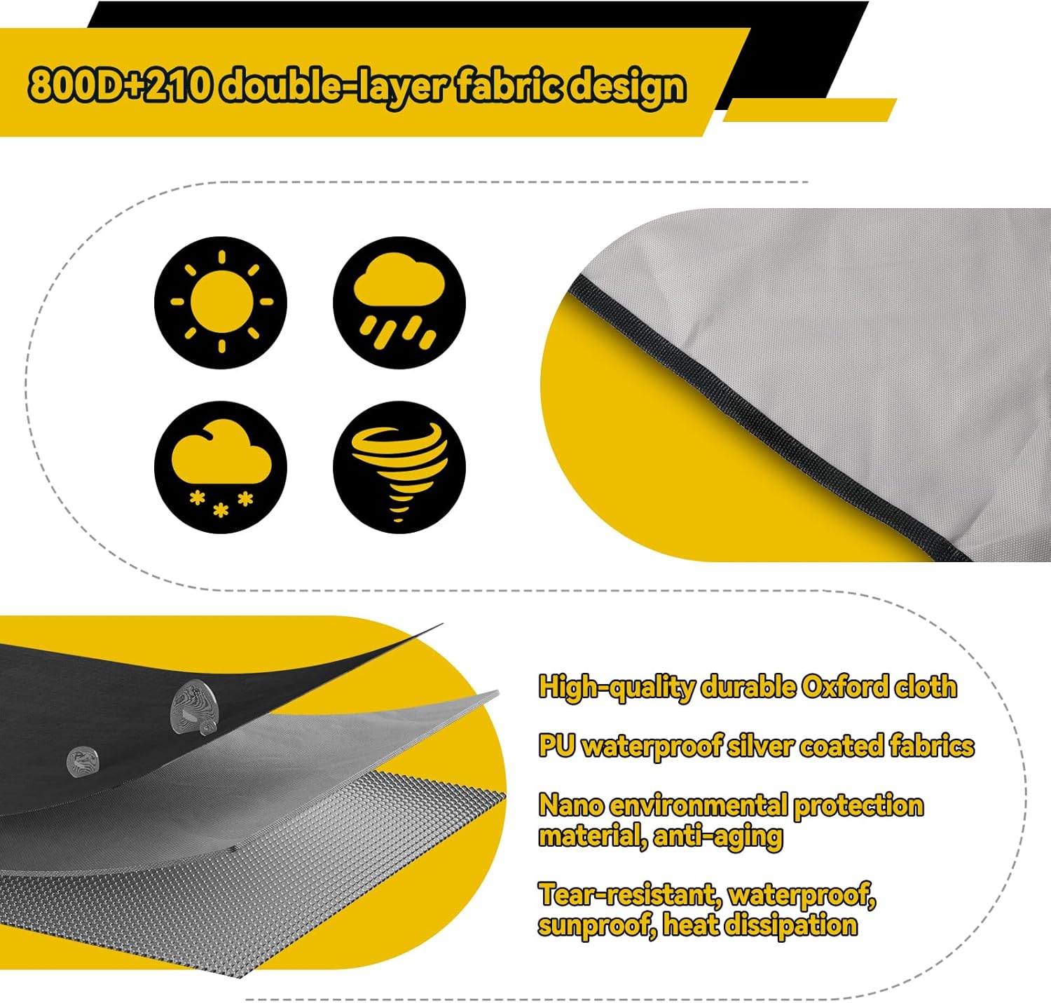 Generator Covers While Running, 24*24*32in 600D Universal Heavy Duty Dustproof Waterproof Generator Cover for Outside Outdoor Enclosure for 5000W-10000W Frame Generators Beige