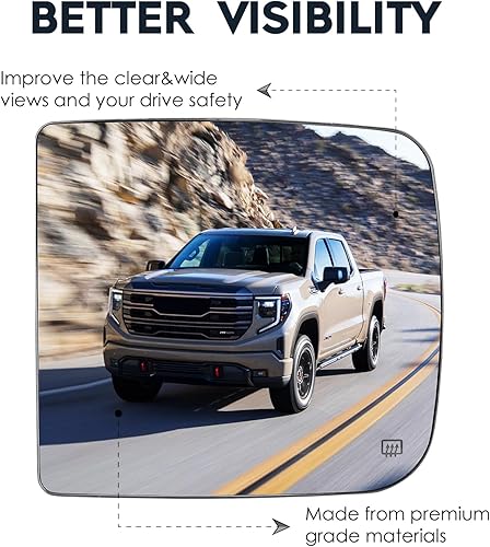 Miniatura 3 de Espejo de remolque superior del lado izquierdo del conductor con calefacción para Dodge Ram 1500 2009-2019, Dodge Ram 1500 Classic 2019-2020, Dodge