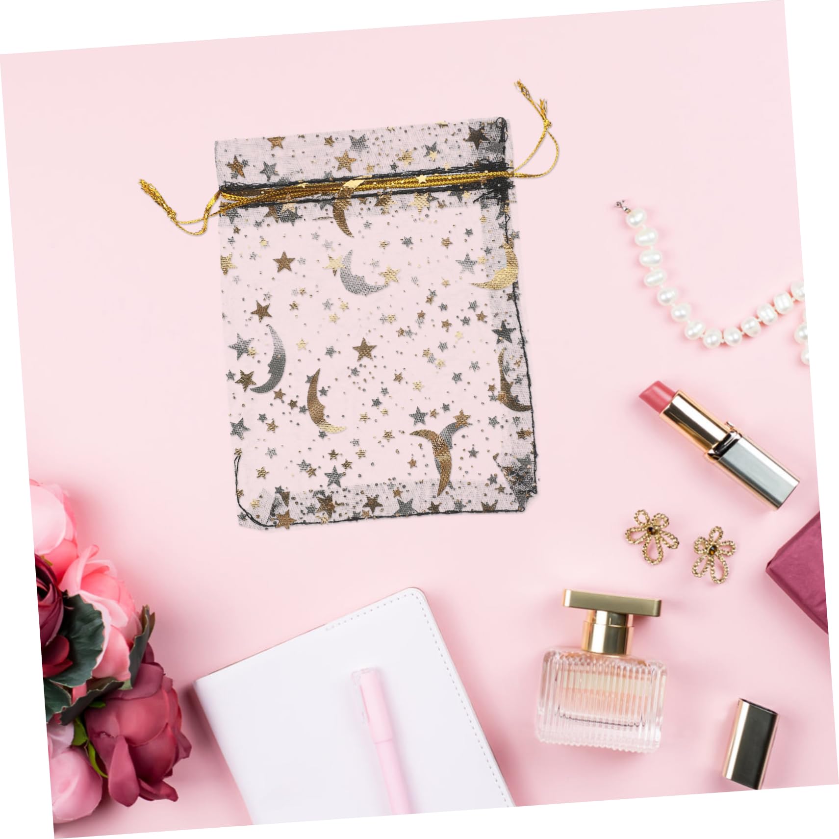 Ciieeo 5 Ensembles À Bijoux Pochette Rangement Pochette De Rangement Sachet Confiserie Sachet Bonbons Sachets Bonbons Petits À Bijoux En Organza Black 100 Pièces * 5