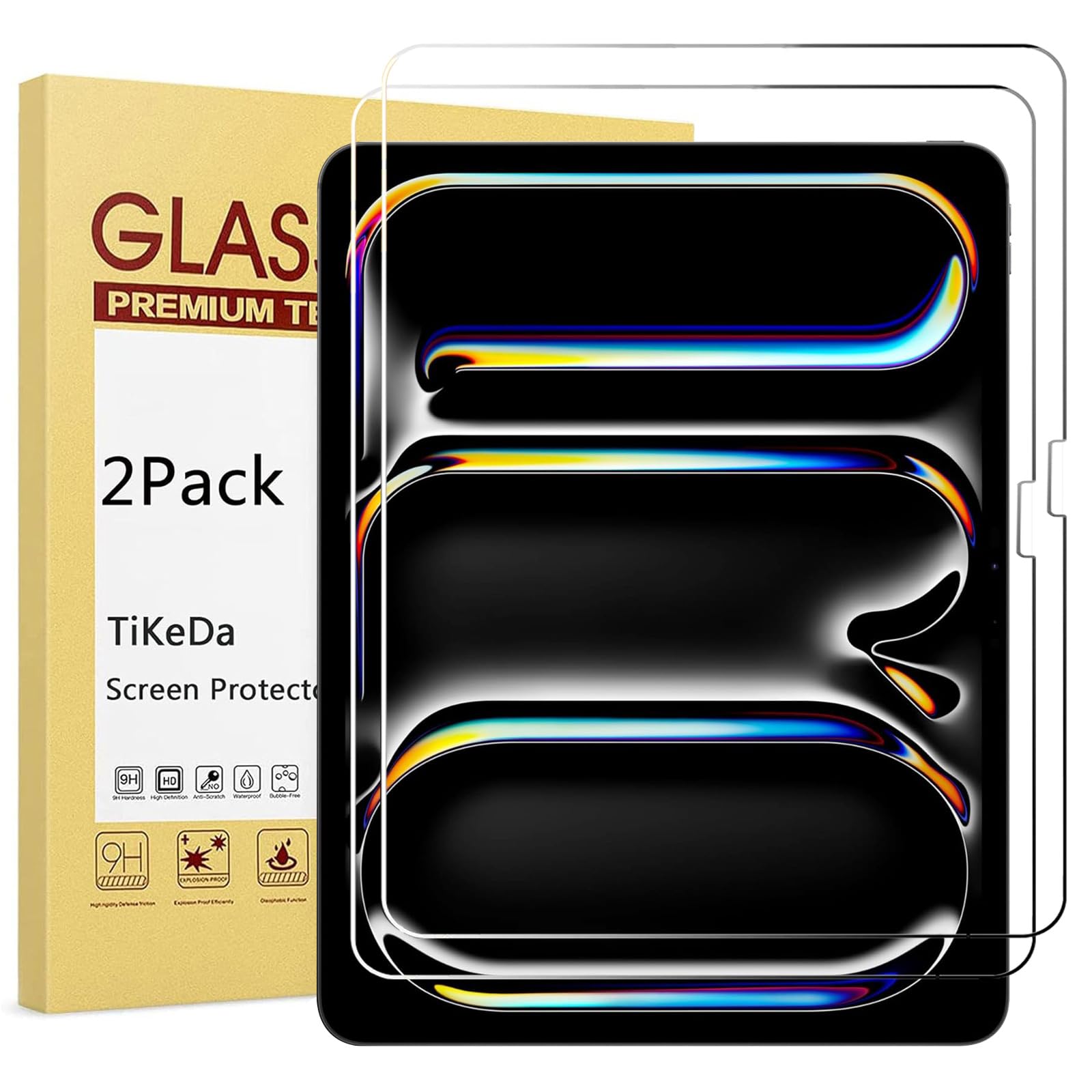 2Pack Screen Protector for iPad Pro 11 Inch 2024 M4 5th Generation,Tempered Glass Case Friendly Film Guard for iPad Pro 11 5th Gen 11"-Apple Pencil Pro Compatible (2)