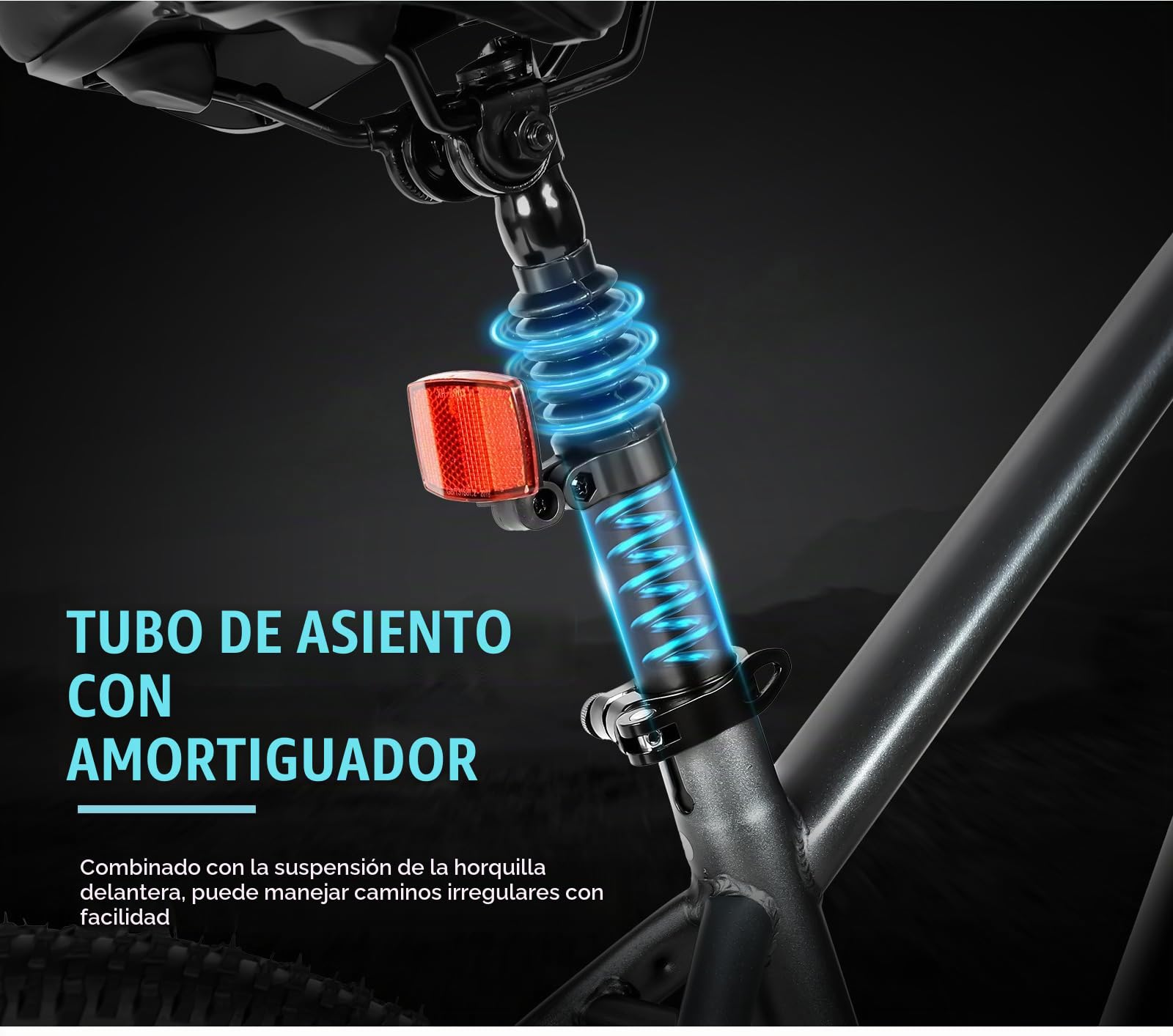 SAMEBIKE Bicicleta Eléctrica de Montaña 27.5 Pulgadas 36V15AH Batería Extraíble Pedal Asistido Bicicleta Eléctrica de Montaña Urbana Ebike Adultos