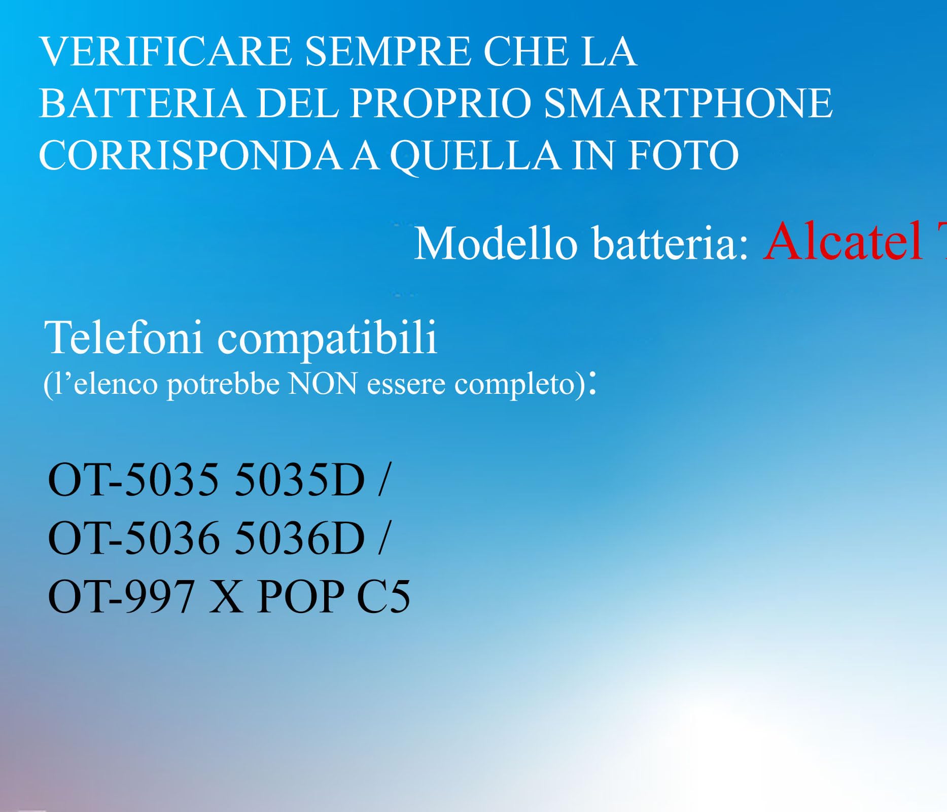 ELLENNE BATTERIA PER ALCATEL OT-997 MODEM TLIB5AF 5035D C5 POP 1800MAH | BATTERIA PER ALCATEL OT-997 MODEM TLIB5AF 5035D C5 POP 1800MAH