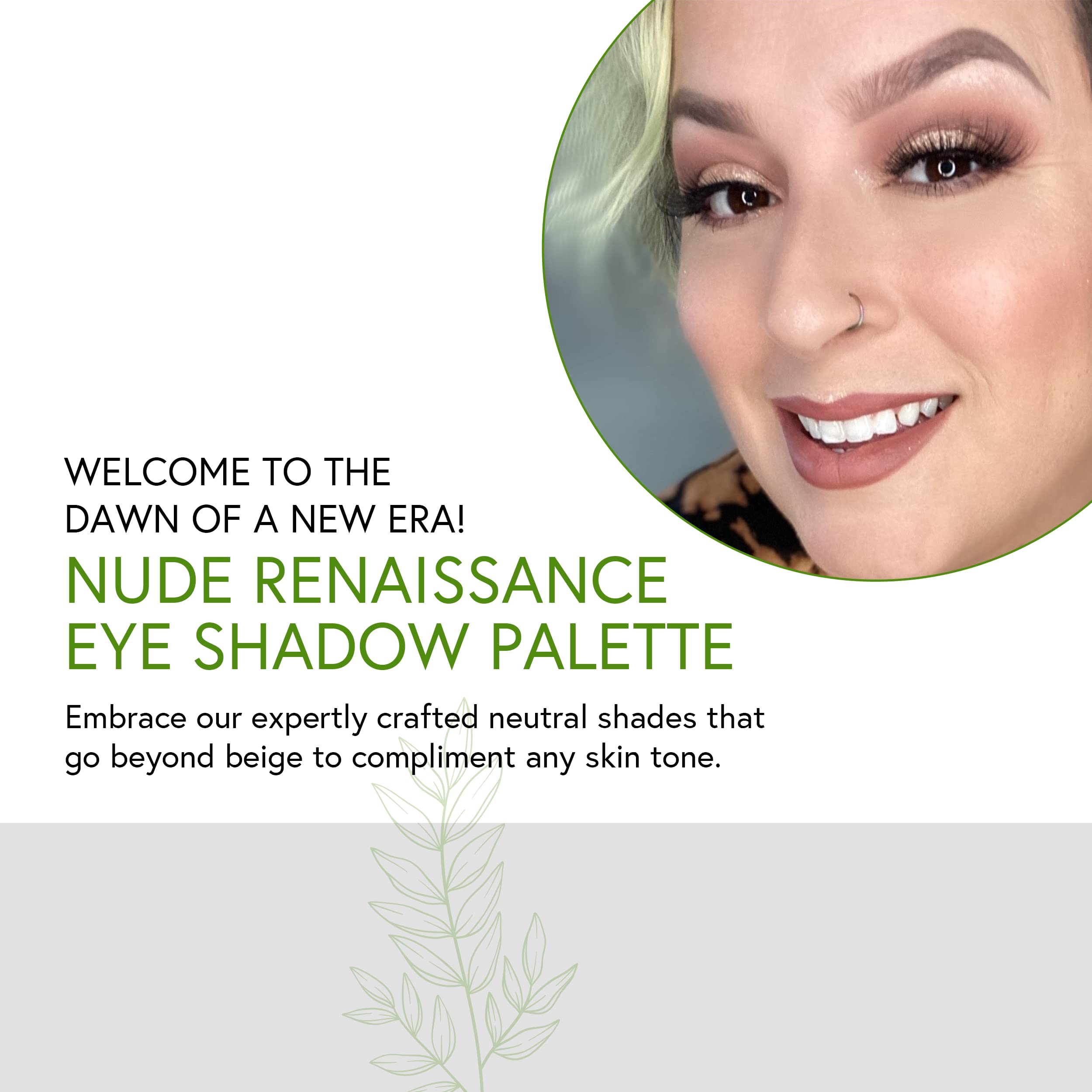 Honeybee Gardens Nude Renaissance Refillable Eye Shadow Palette | Naturale, Healthy, non tossico, senza glutine, Vegan, Cruelty Free