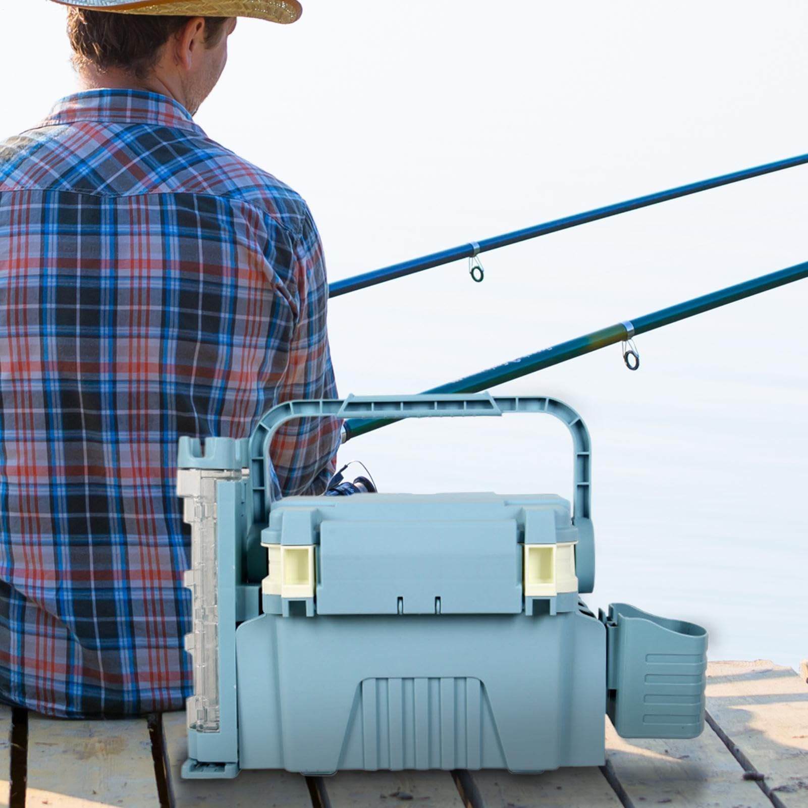 Scatola Grande Per Attrezzatura Da Pesca Ampio Organizzatore Portatile per | Contenitore Multifunzione Per Principianti Ed Appassionati