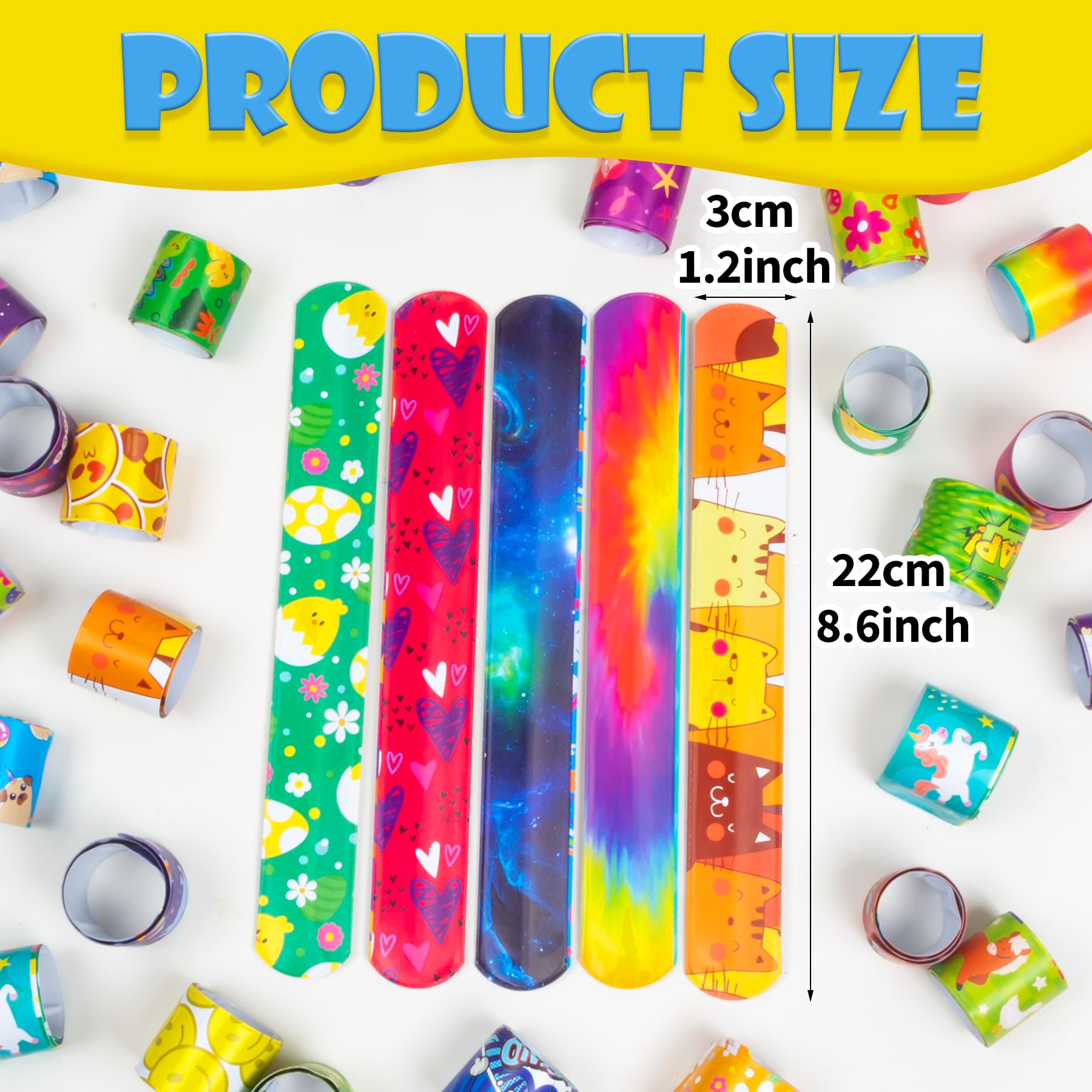 24 Pulseras Slap Bands De Colores – Animales, Dinosaurios, Fútbol Y Más, Regalos Para Bolsas De Fiesta