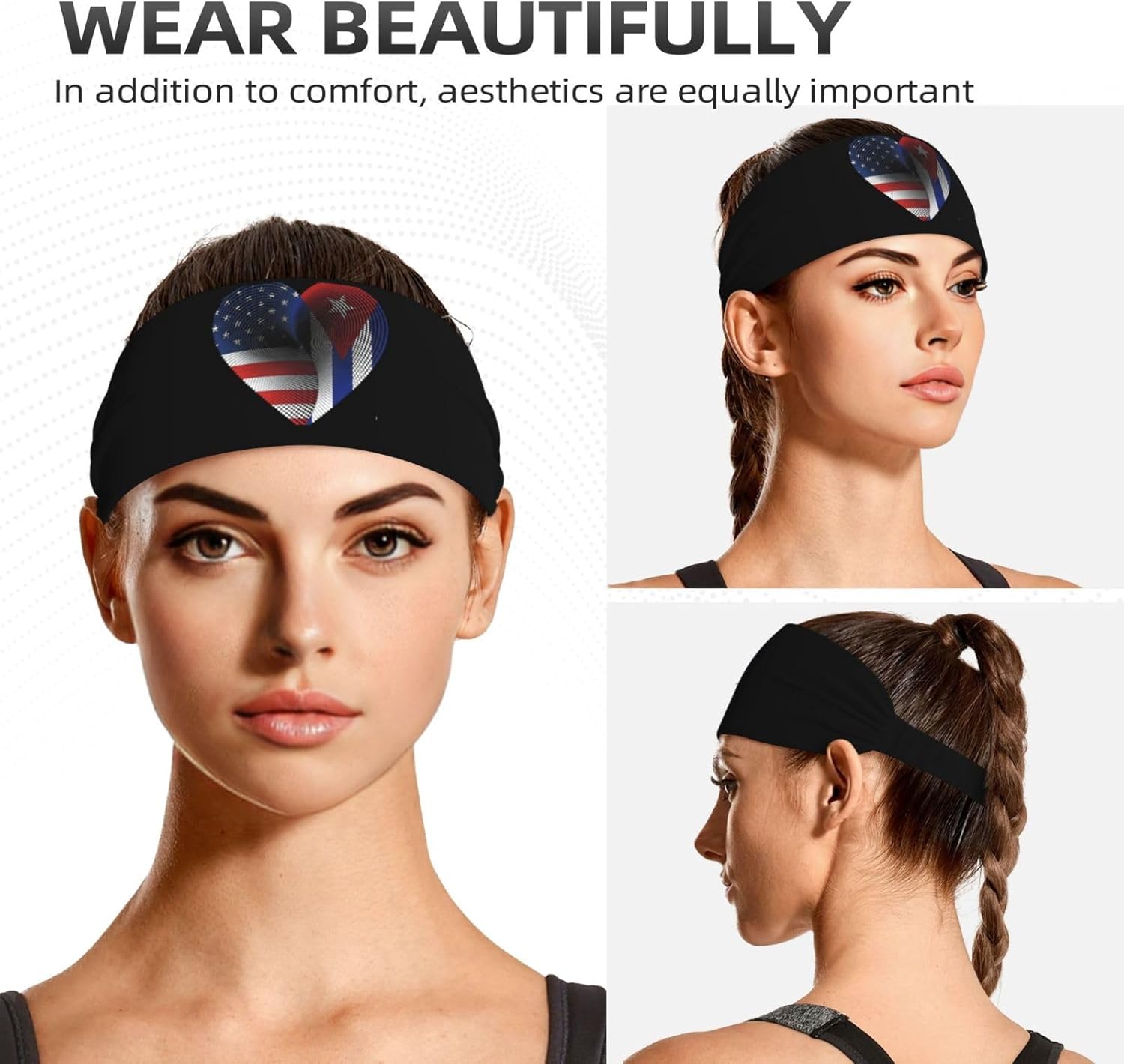 Sports Sweatband for Men Women Headband Sweat Resistant Perfect Gym Outdoor Yoga Workout Activities Running