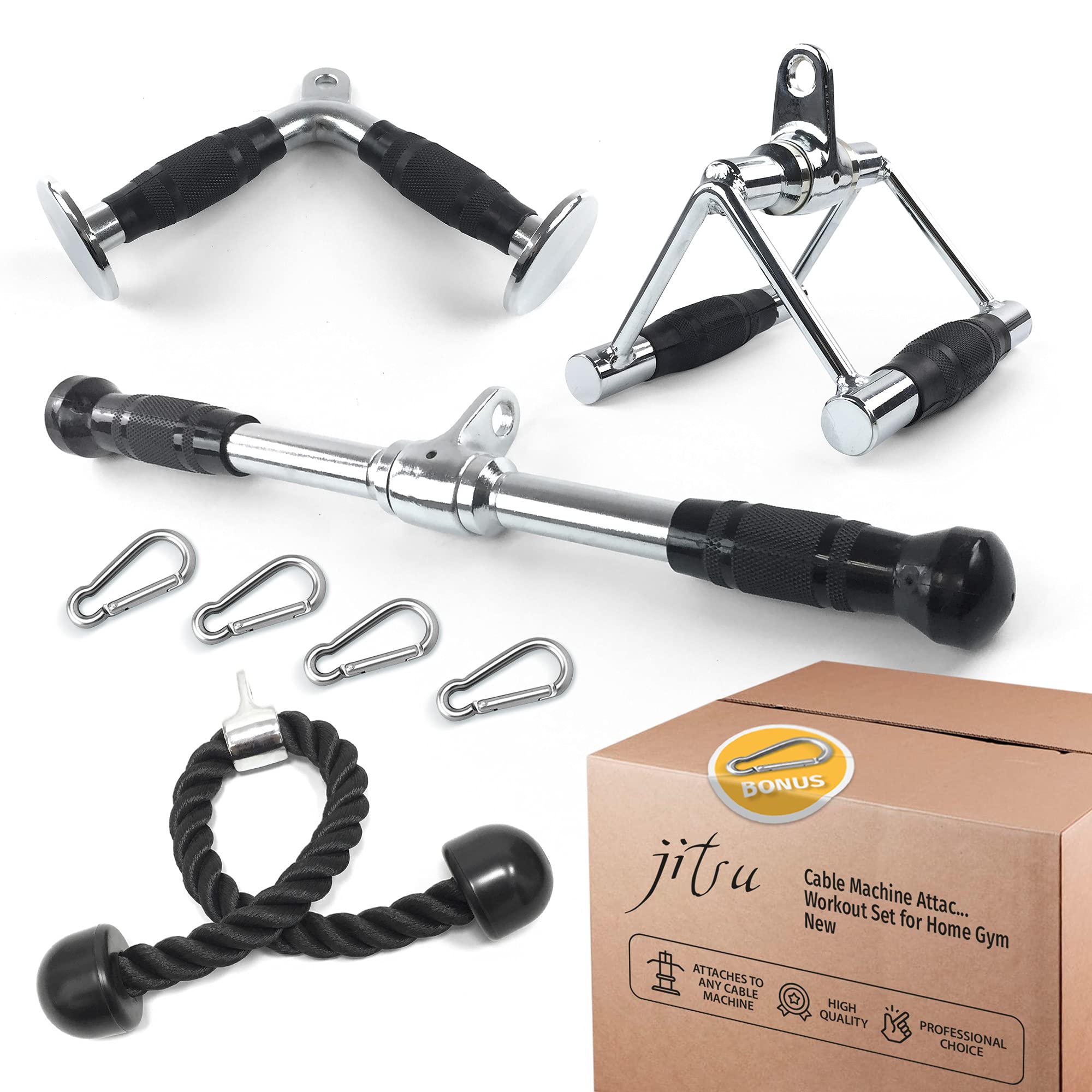 Buy Jitsu Cable Attachments for Gym, V Bar, Handle LAT Pull Down
