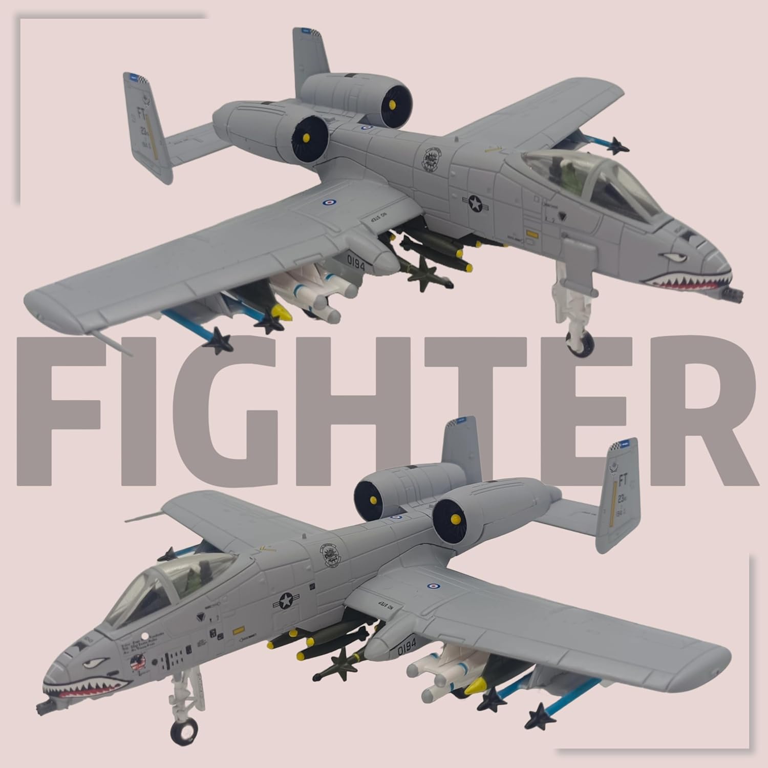 1:100 Scale Model Airplanes A-10 Thunderbolt II Warthog Fighter Jet Model Bomber Attack Plane Military Model Plane Collection Plane for Adults