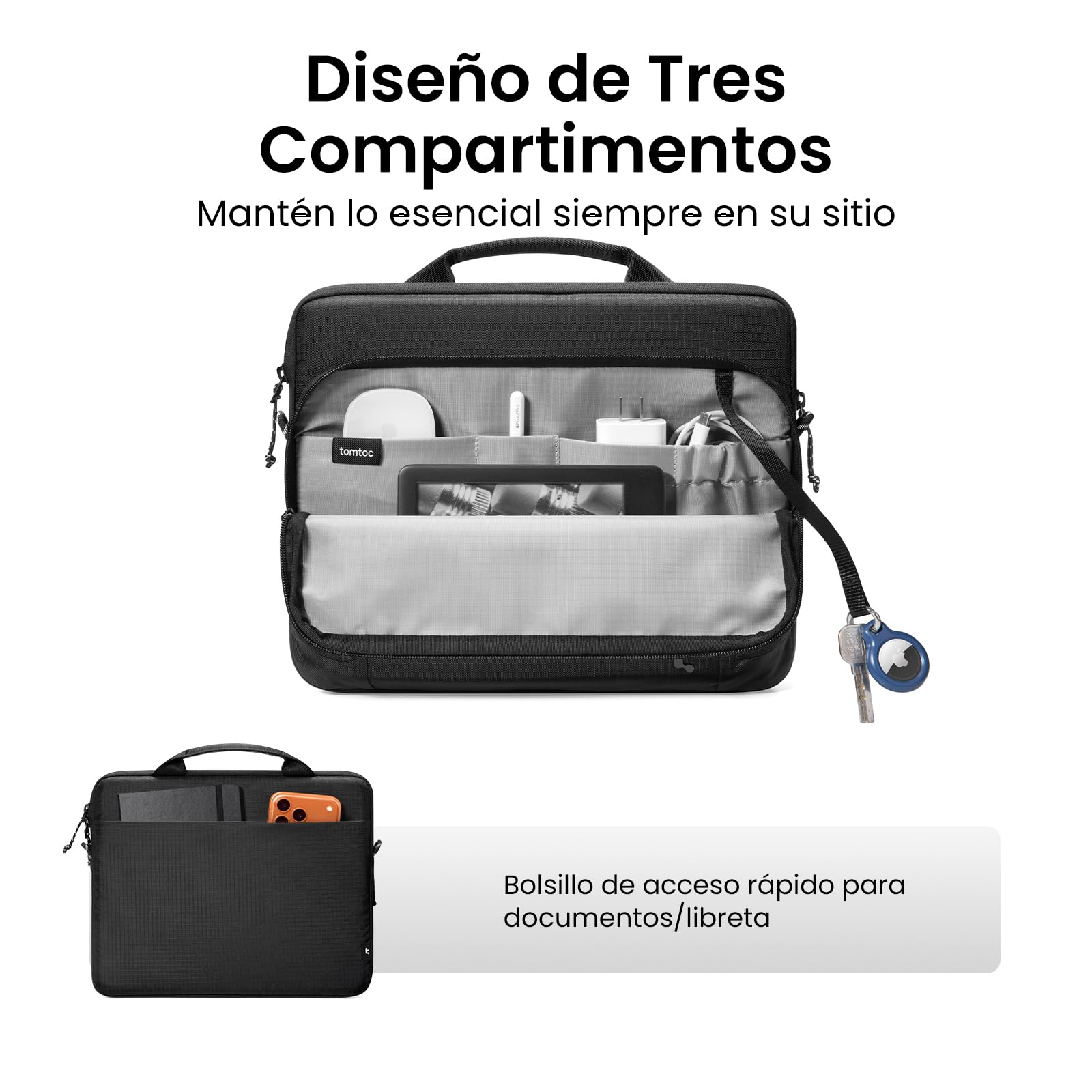 tomtoc 360° Protección Funda Tablet para 13 Pulgadas iPad Air M4/M3/M2 2026, 13 Pulgadas iPad Pro M5/M4, 12,9" iPad Pro M2&M1, Bolsa Maletín para Accesorio, Compatible con Magic/Smart Keyboard Folio